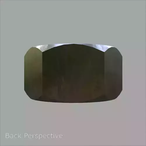 Steel Stained M12 Hex Nut with PBR 4K Textures 3D model 3