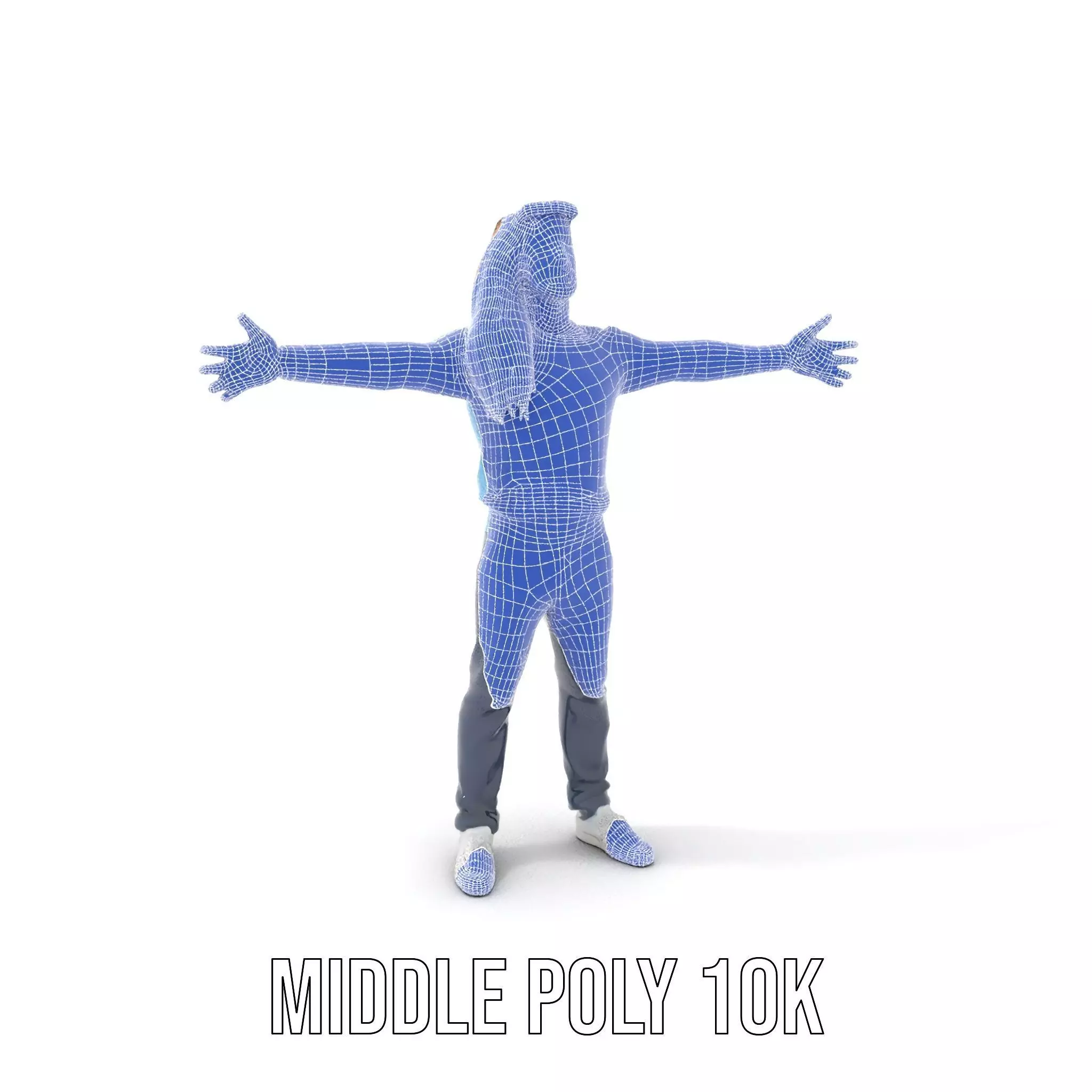 Casual Male Character Model Pack with Blue Sweater Low-poly 3D model_14