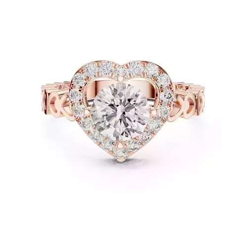 Heart Halo Solitaire Ring 3dm stl renders animation videos 