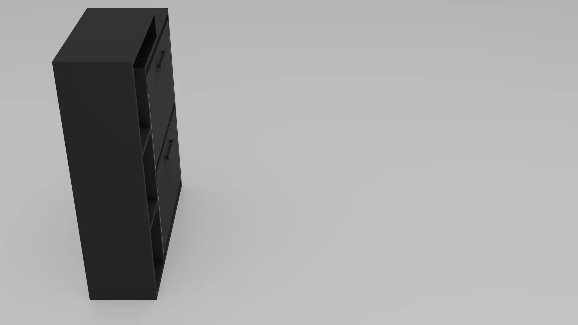 Tilting Shoe Cabinet - Variant 1 of 33 - Black - Matte Low-poly 3D model_4