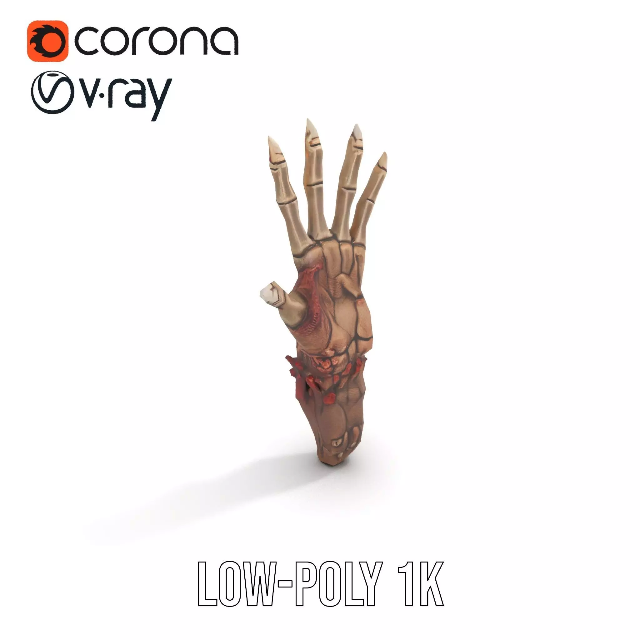 Fantasy Skeletal Claw Hand model pack Low-poly 3D model_14