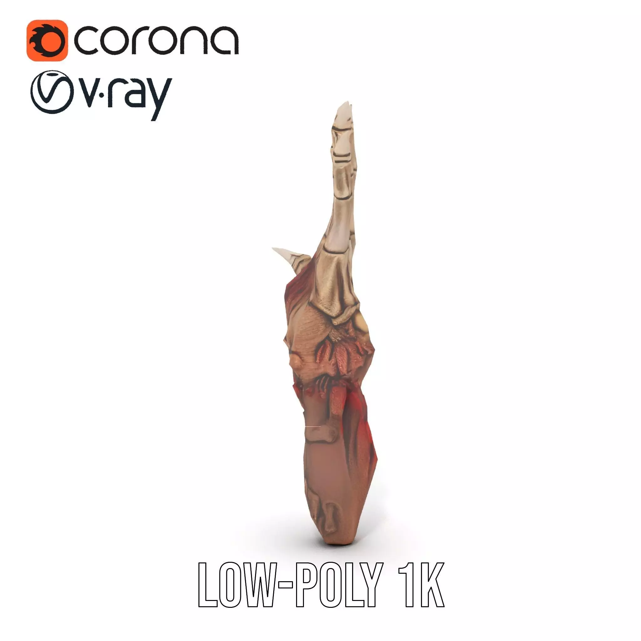 Fantasy Skeletal Claw Hand model pack Low-poly 3D model_26