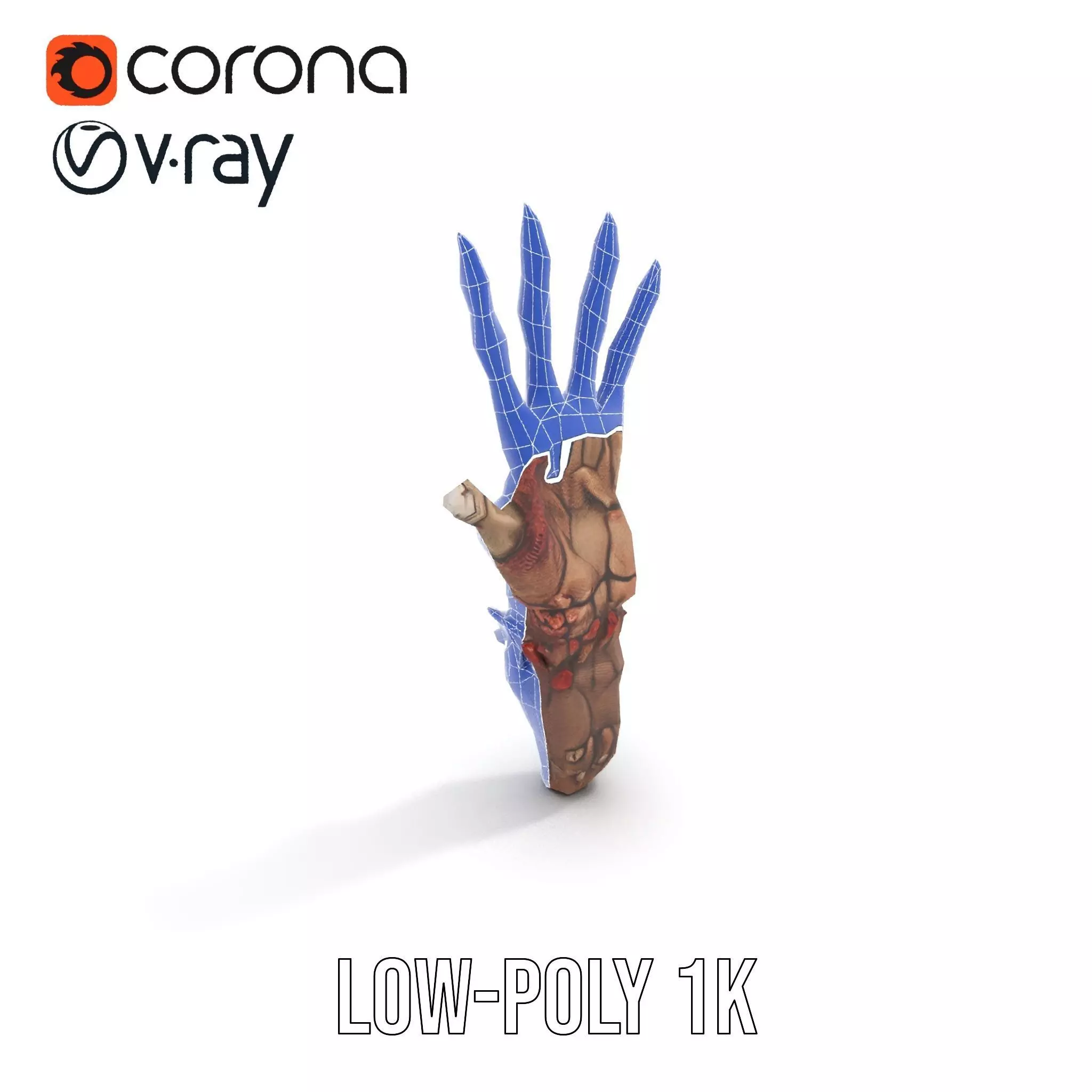 Fantasy Skeletal Claw Hand model pack Low-poly 3D model_9