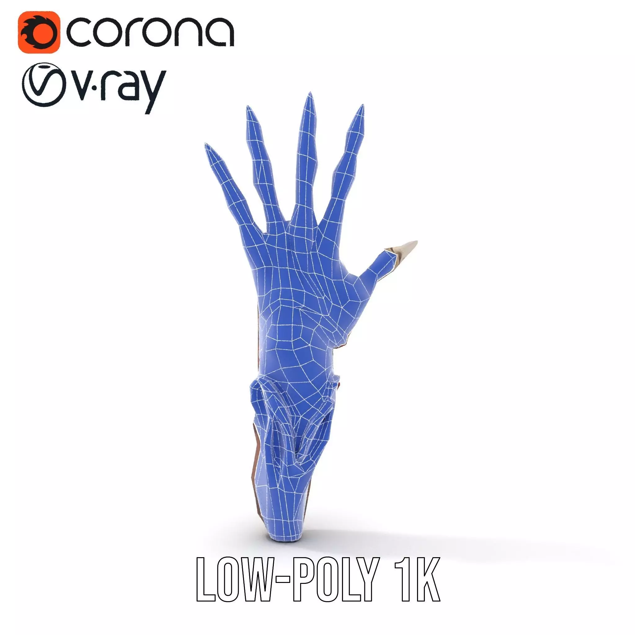 Fantasy Skeletal Claw Hand model pack Low-poly 3D model_28