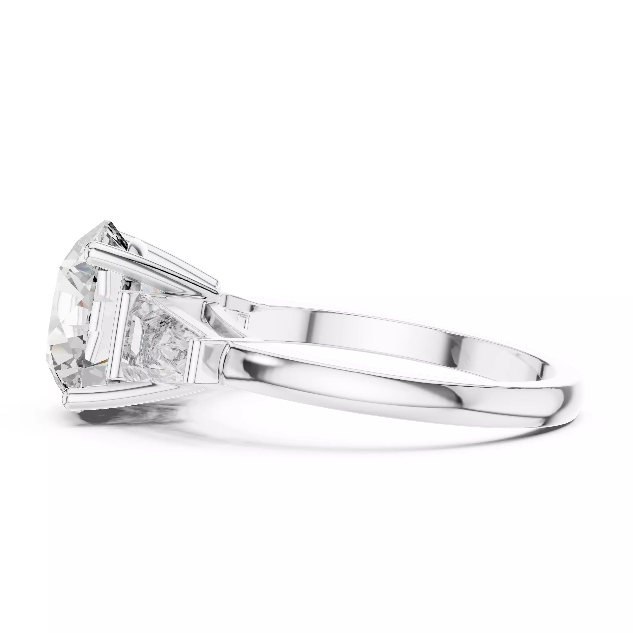 Trio Solitaire Ring 3dm stl renders animation videos details 3D print model_9