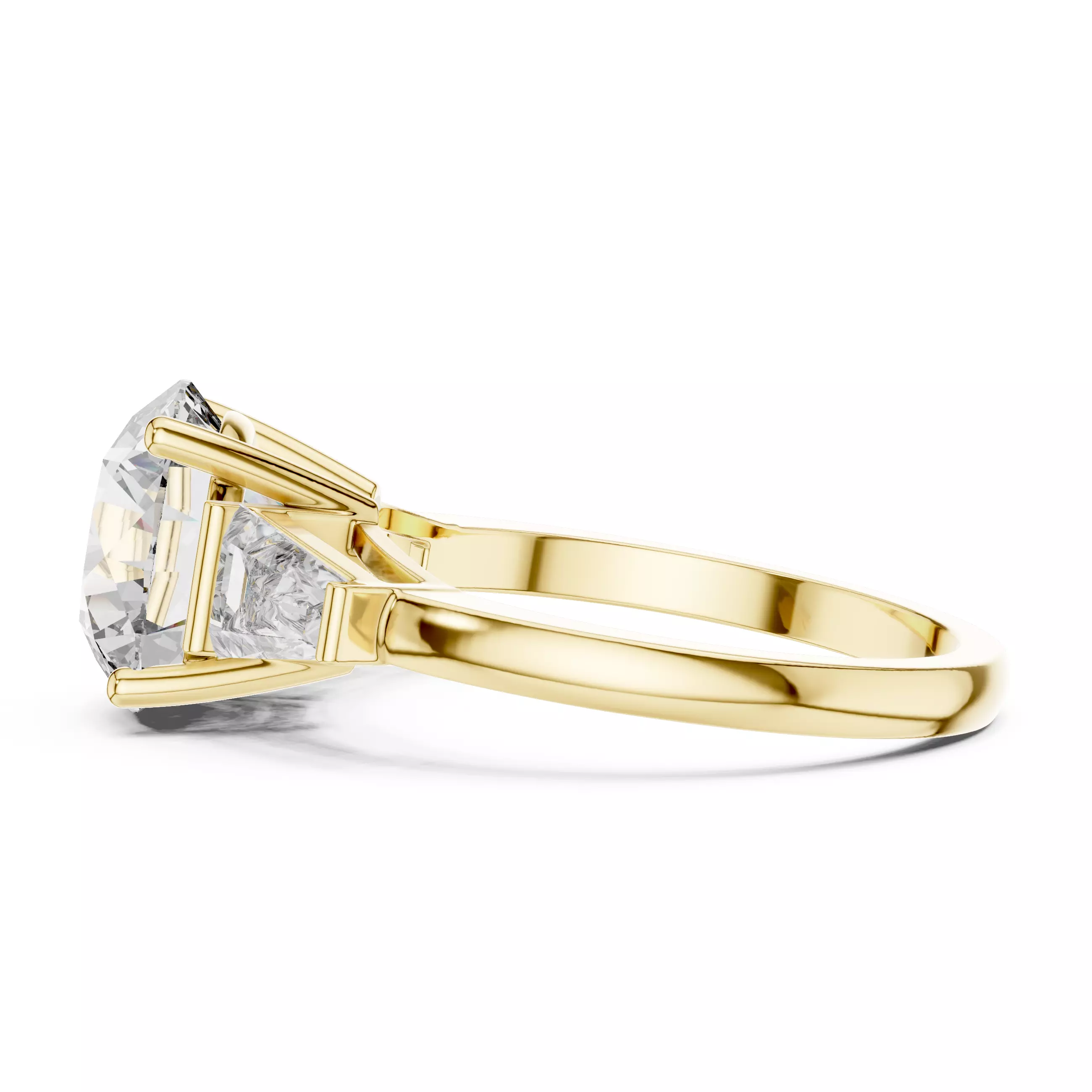 Trio Solitaire Ring 3dm stl renders animation videos details 3D print model_6