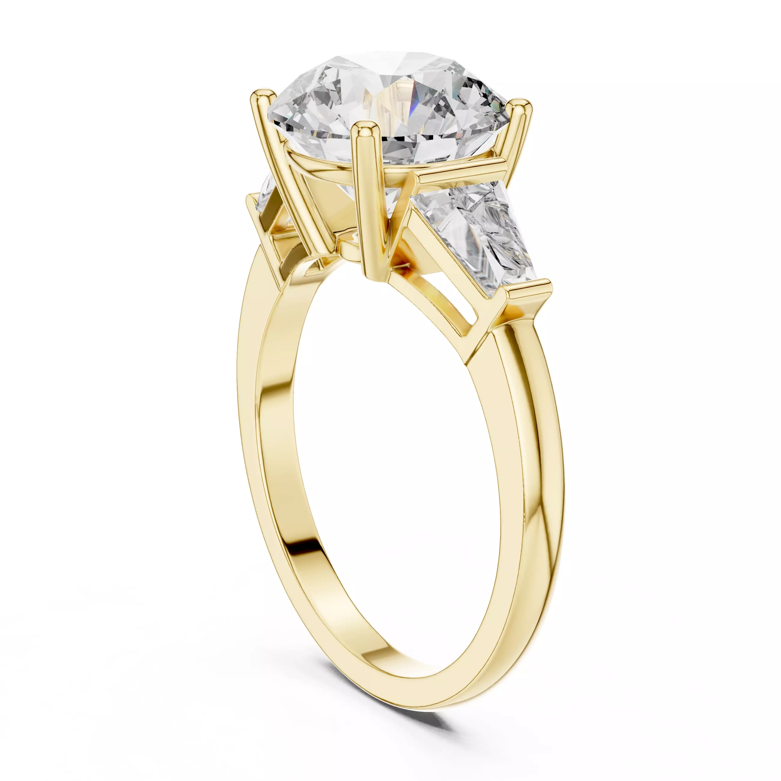 Trio Solitaire Ring 3dm stl renders animation videos details 3D print model_12