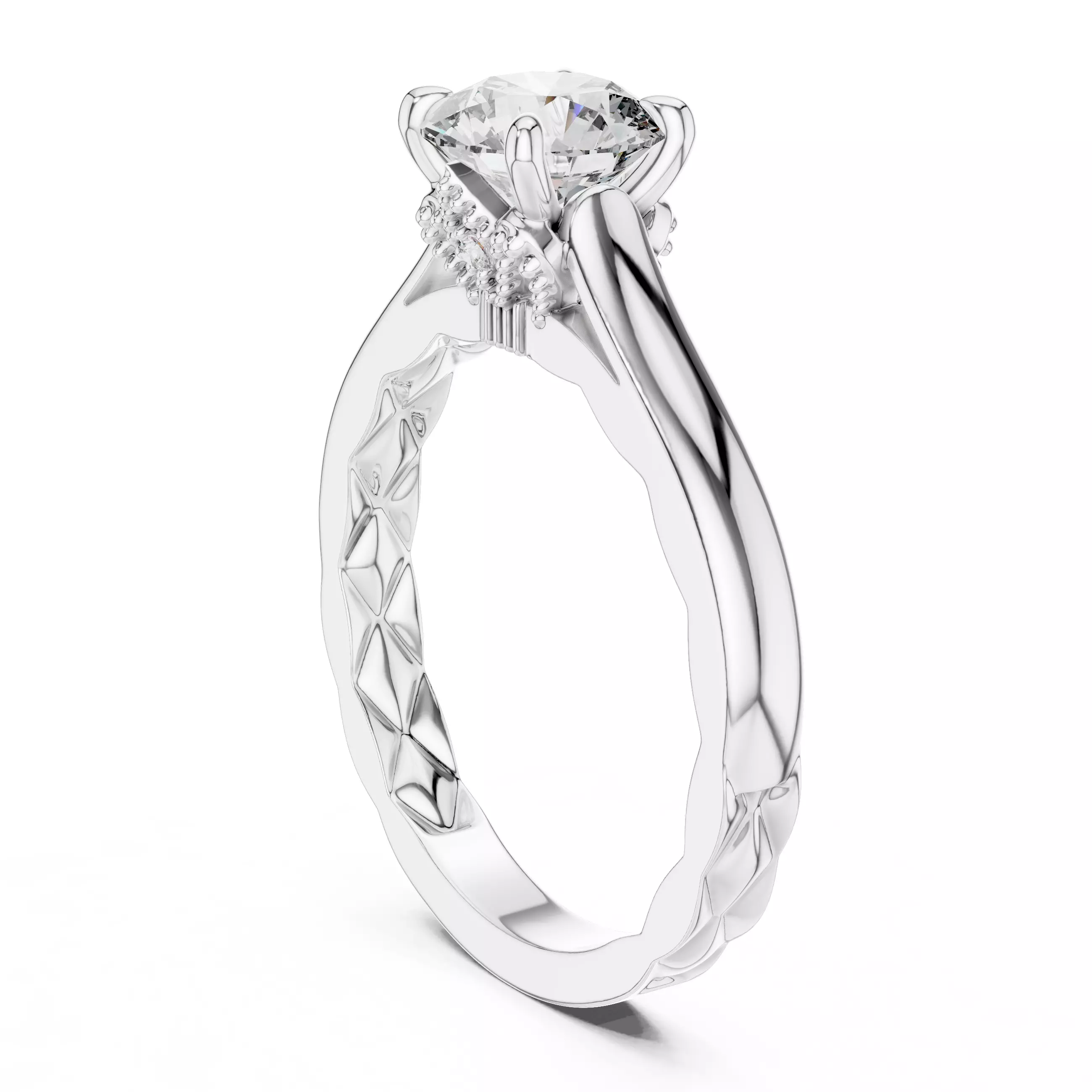 Mono Solitaire Ring 3dm stl renders animation videos details 3D print model_3