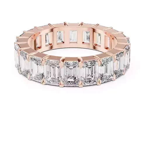 Emerald Eternity Band Ring 3dm stl renders animation videos 3D print model