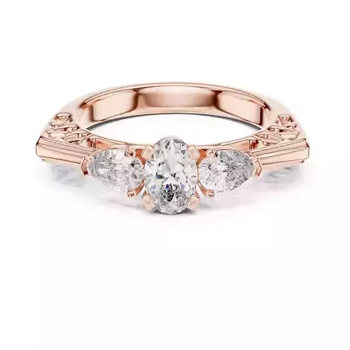 Trio Solitaire Ring 3dm stl renders animation videos details 