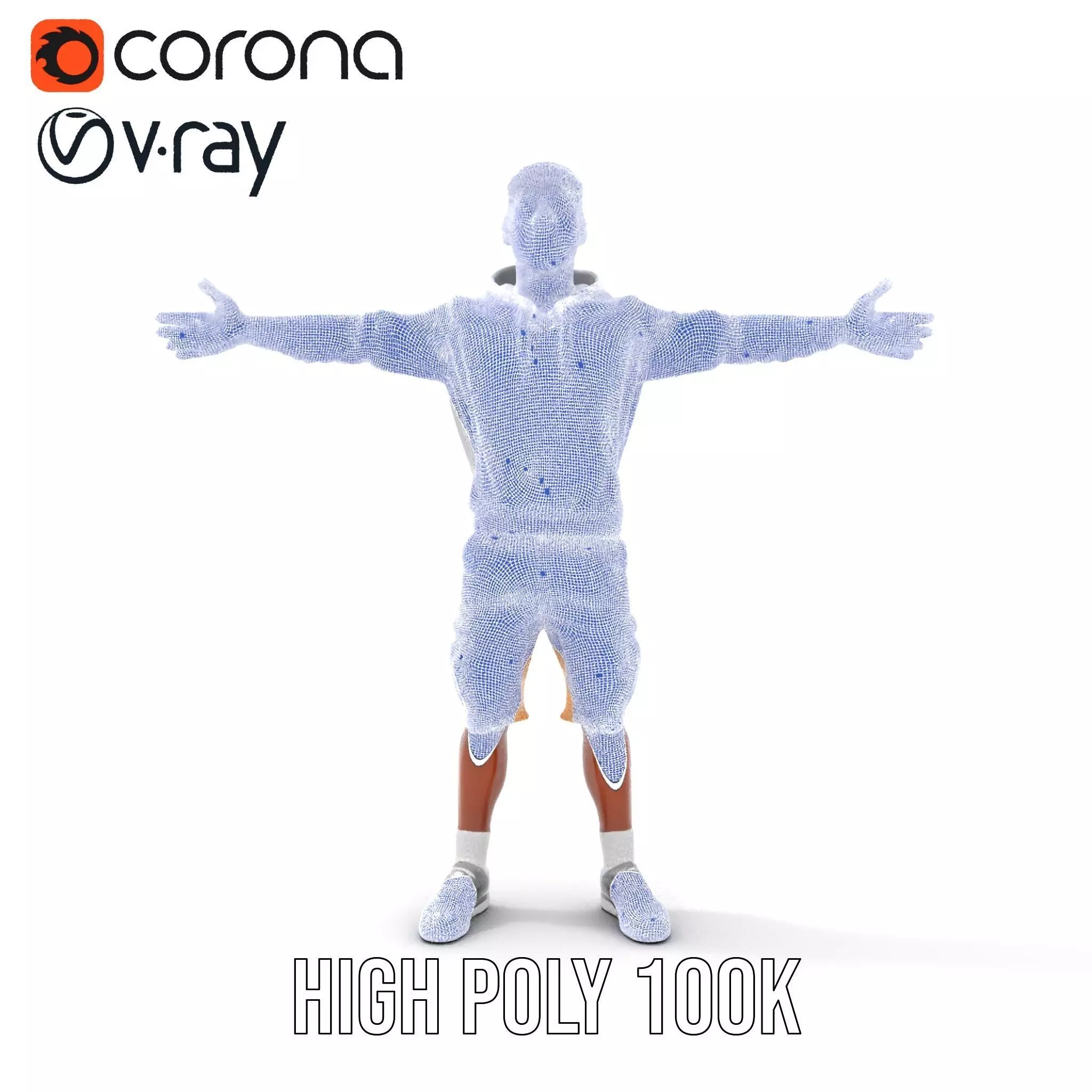 Casual Outfit Model Pack with Hoodie and Shorts Low-poly 3D model_33