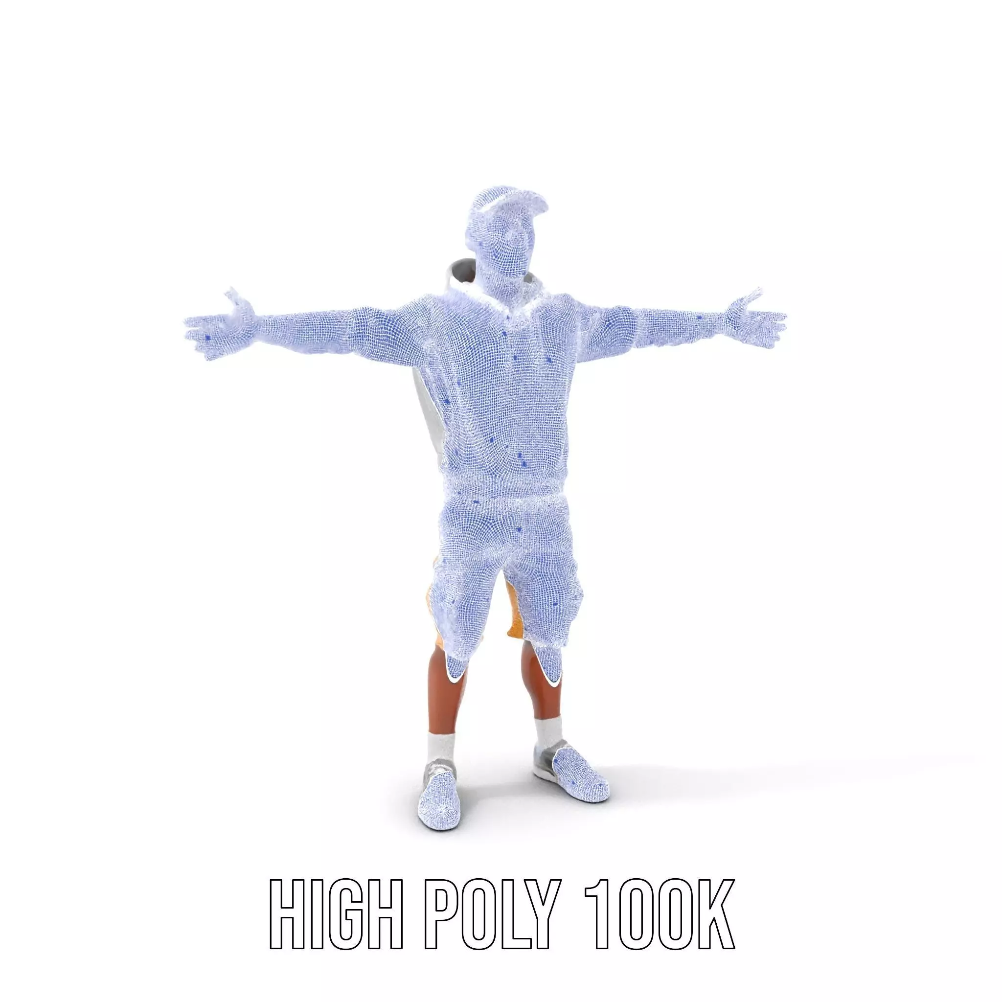 Casual Outfit Model Pack with Hoodie and Shorts Low-poly 3D model_5