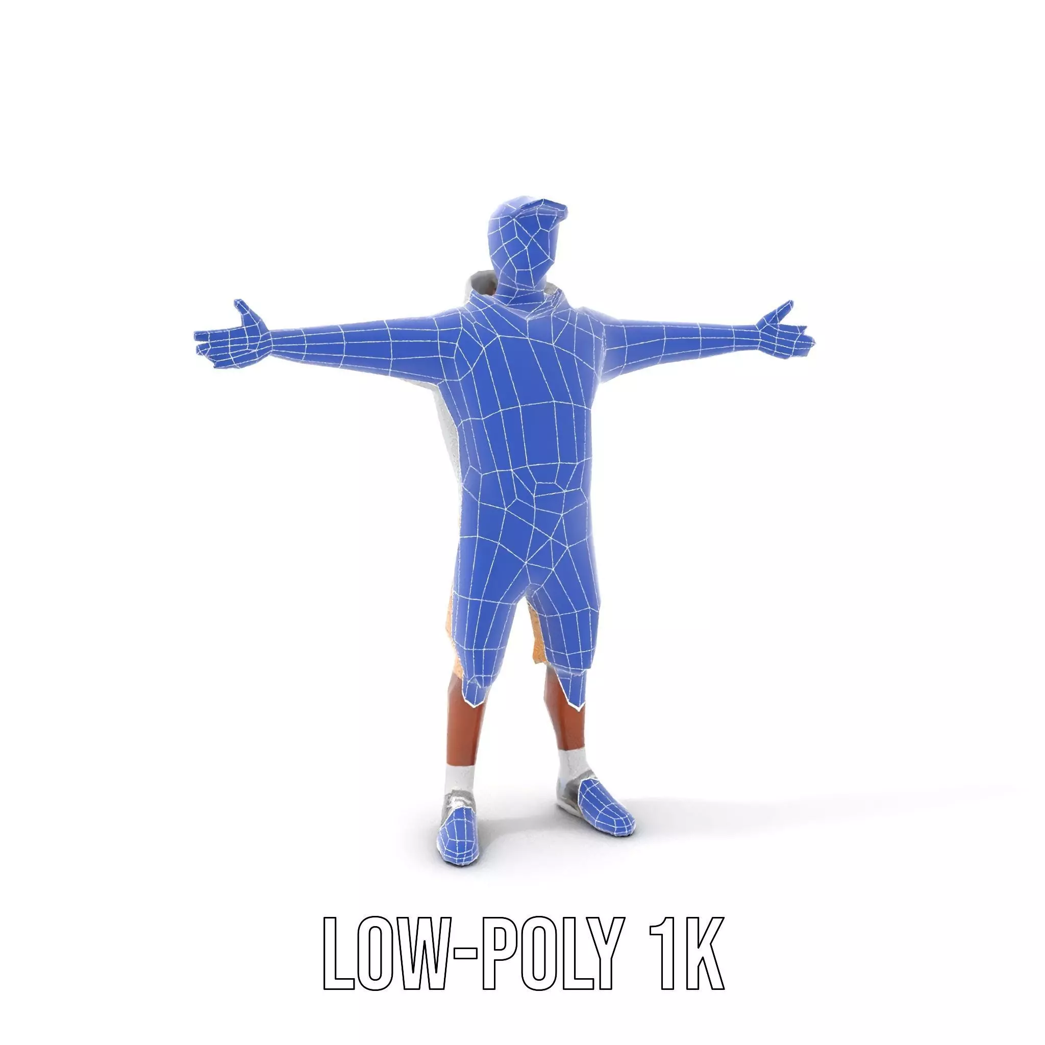 Casual Outfit Model Pack with Hoodie and Shorts Low-poly 3D model_19