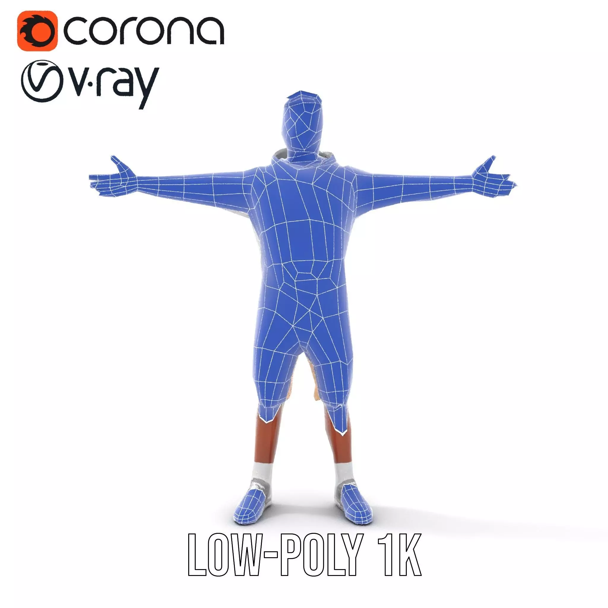 Casual Outfit Model Pack with Hoodie and Shorts Low-poly 3D model_22