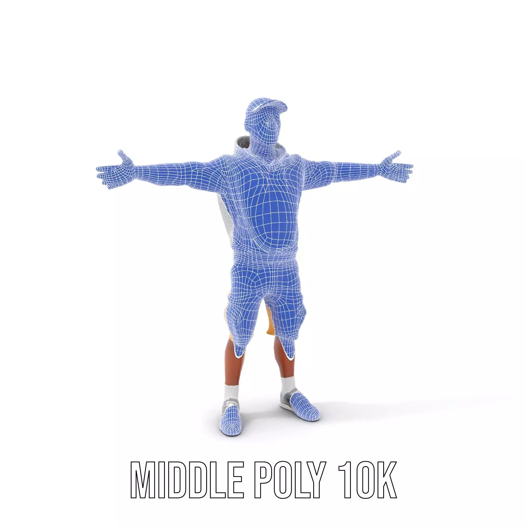 Casual Outfit Model Pack with Hoodie and Shorts Low-poly 3D model_7