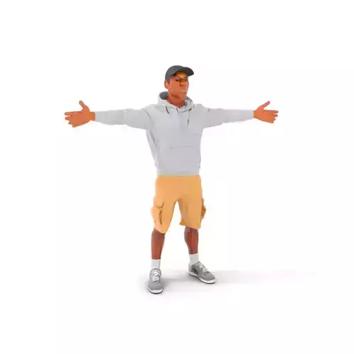 Casual Outfit Model Pack with Hoodie and Shorts Low-poly 3D model Casual Outfit Model Pack with Hoodie and Shorts Low-poly 3D model