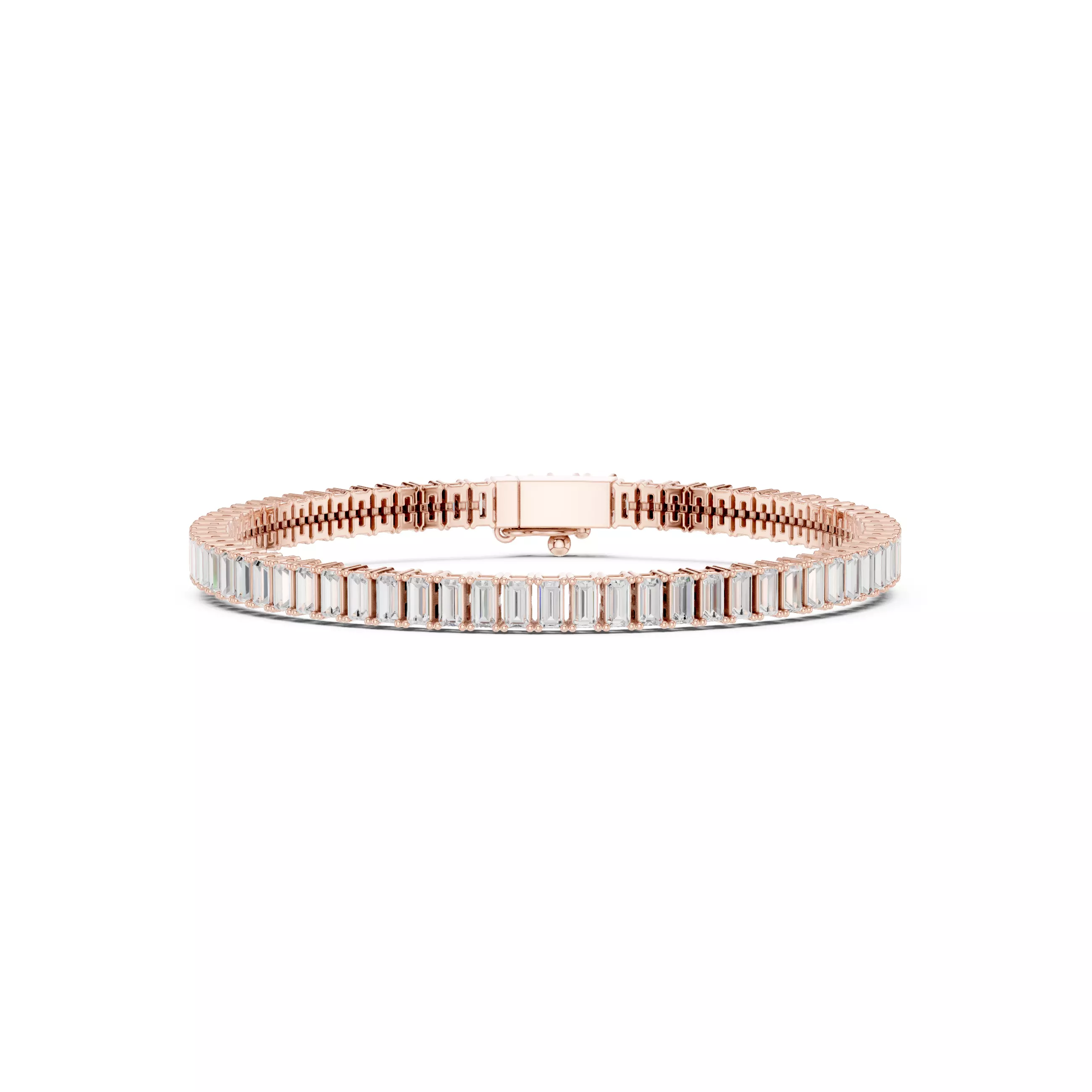 Baguette Cut Tennis Bracelet For Men 3DM STL Files with Video 3D print model_0