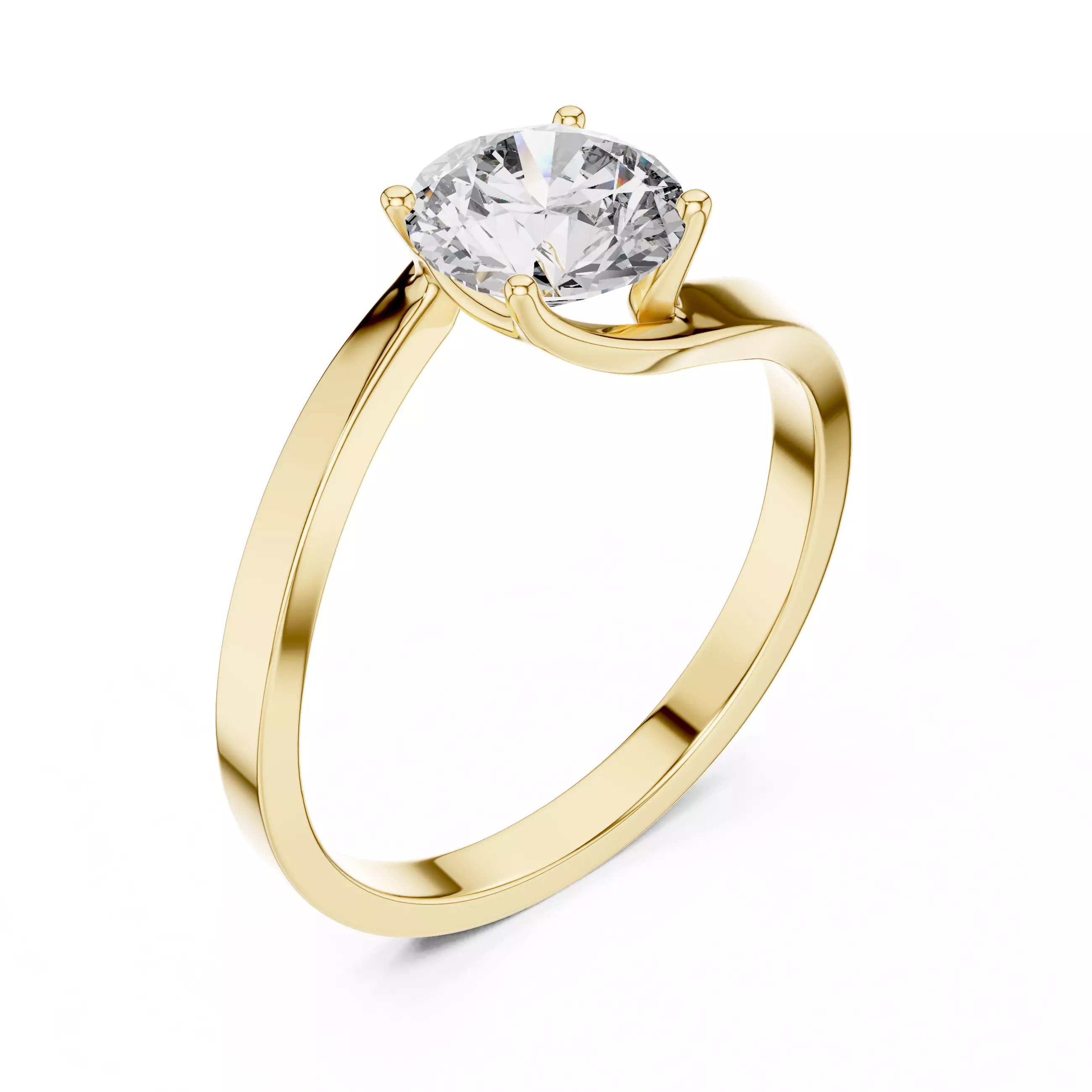 Mono Solitaire Twisted Ring 3dm stl renders animation videos 3D print model_11