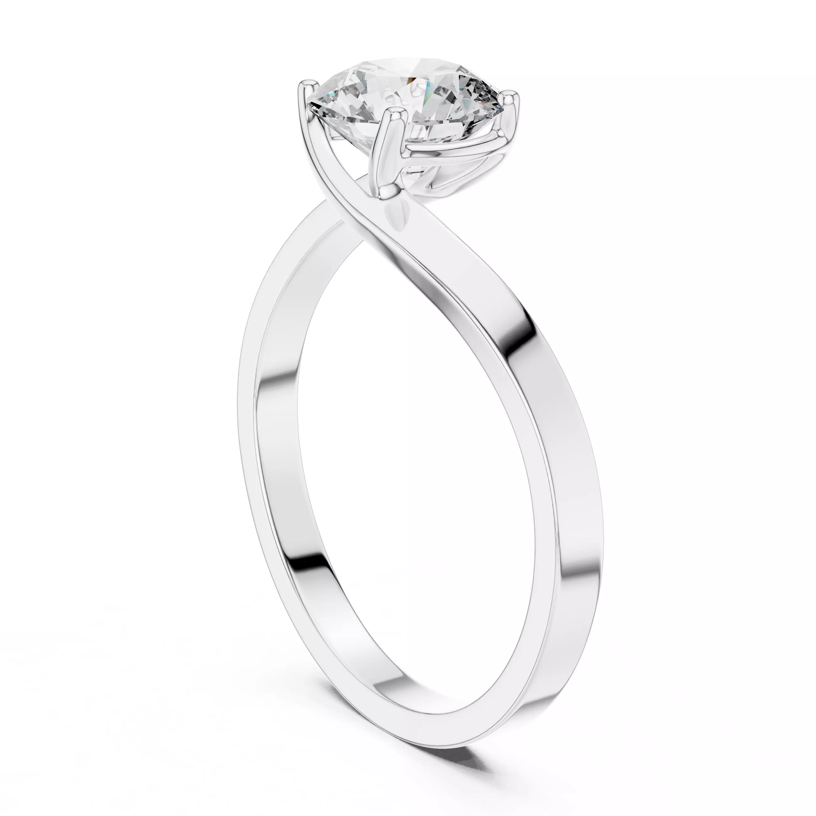 Mono Solitaire Twisted Ring 3dm stl renders animation videos 3D print model_3