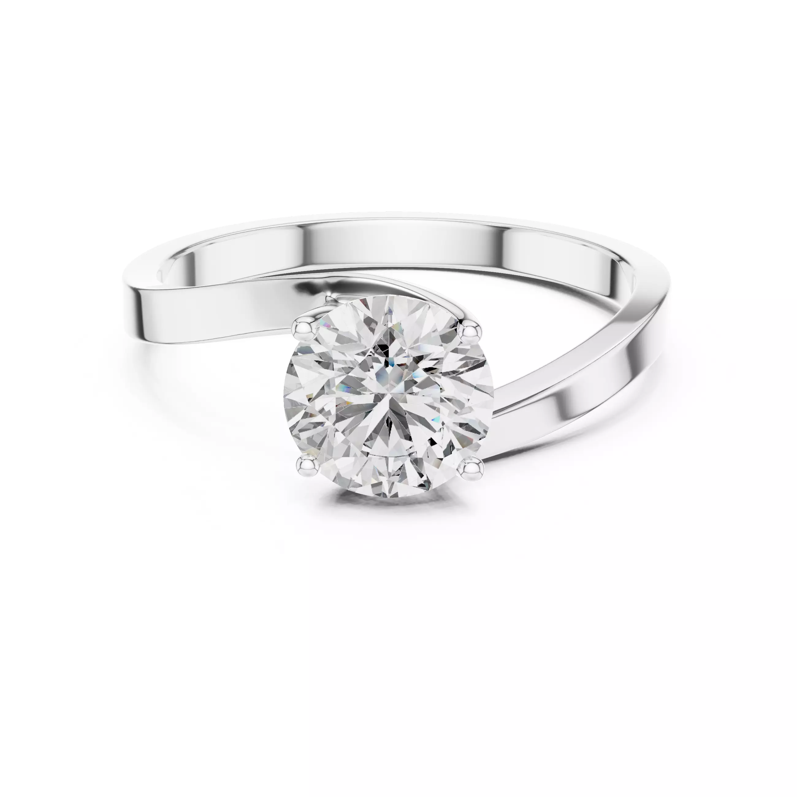 Mono Solitaire Twisted Ring 3dm stl renders animation videos 3D print model_8