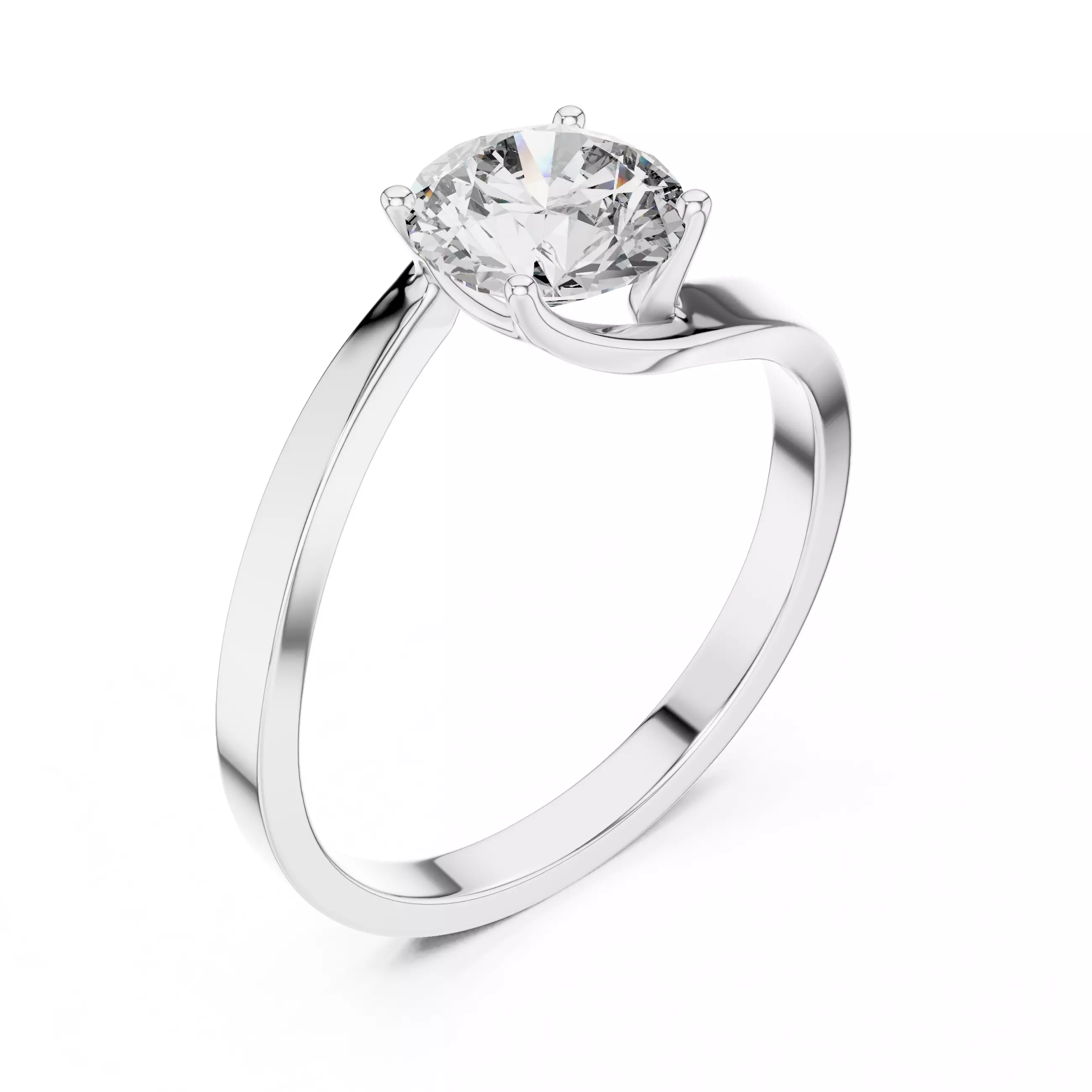 Mono Solitaire Twisted Ring 3dm stl renders animation videos 3D print model_13