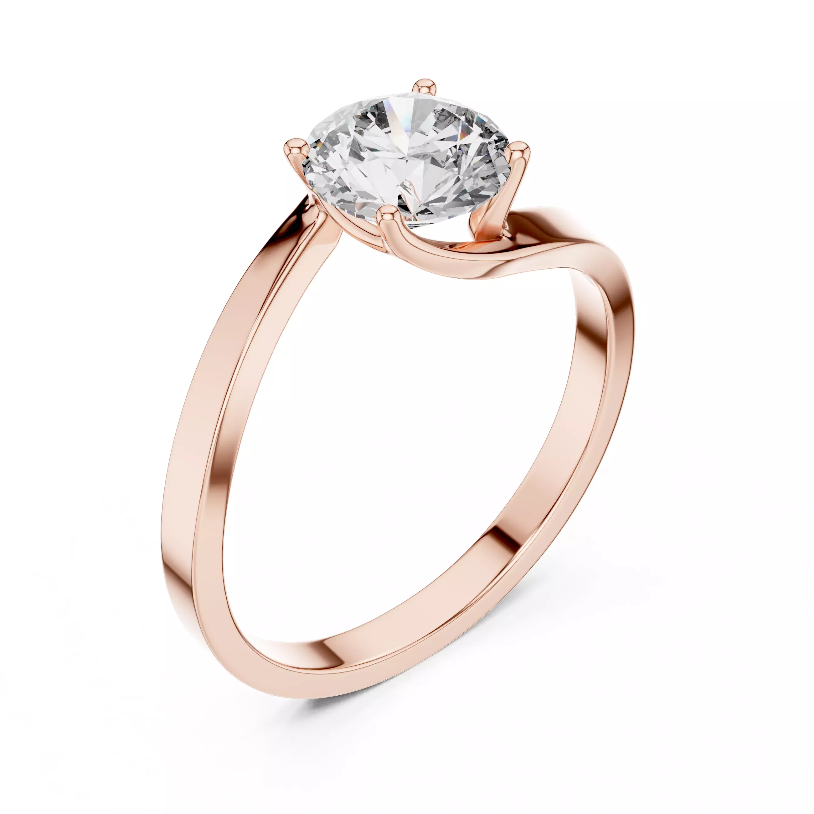 Mono Solitaire Twisted Ring 3dm stl renders animation videos 3D print model_4