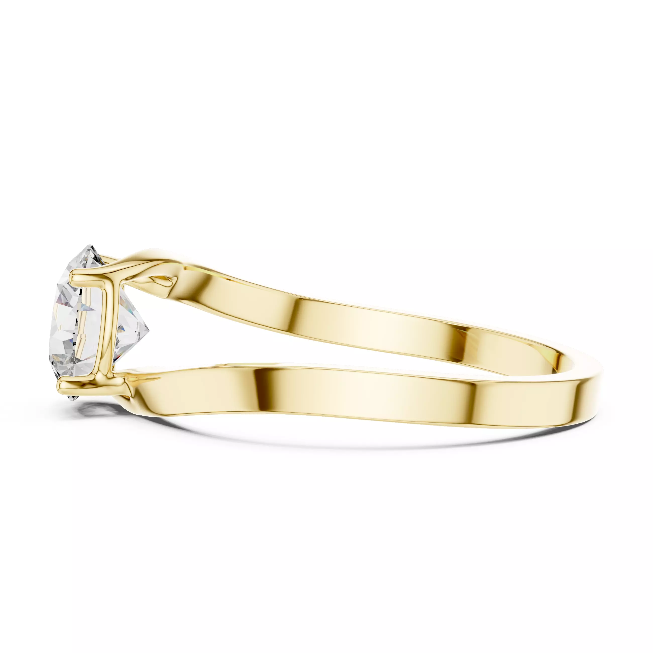 Mono Solitaire Twisted Ring 3dm stl renders animation videos 3D print model_6