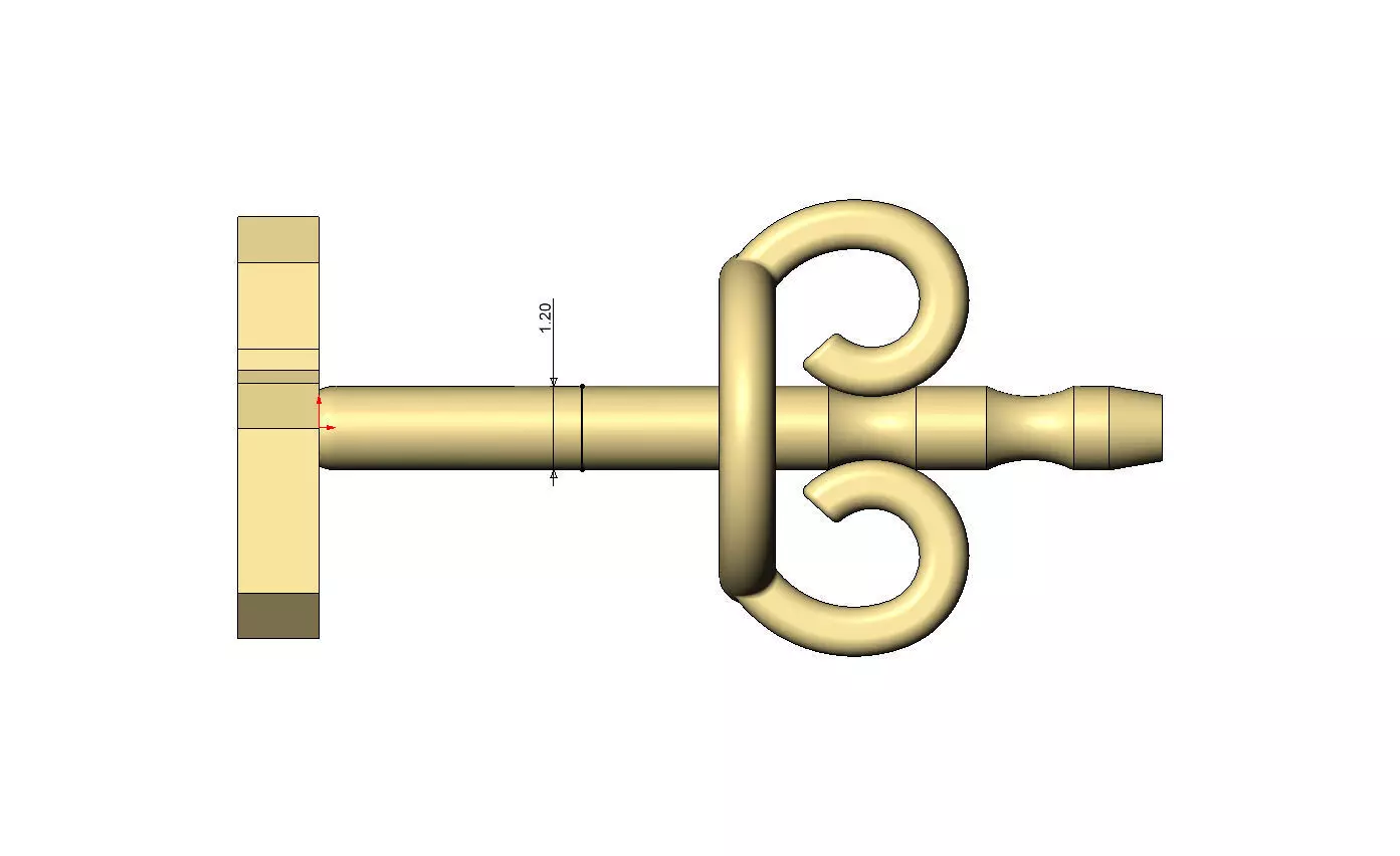 S letter varsity font stud earring 3D print model_9