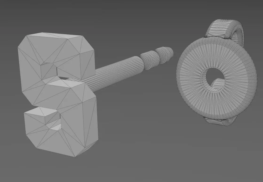 S letter varsity font stud earring 3D print model_14