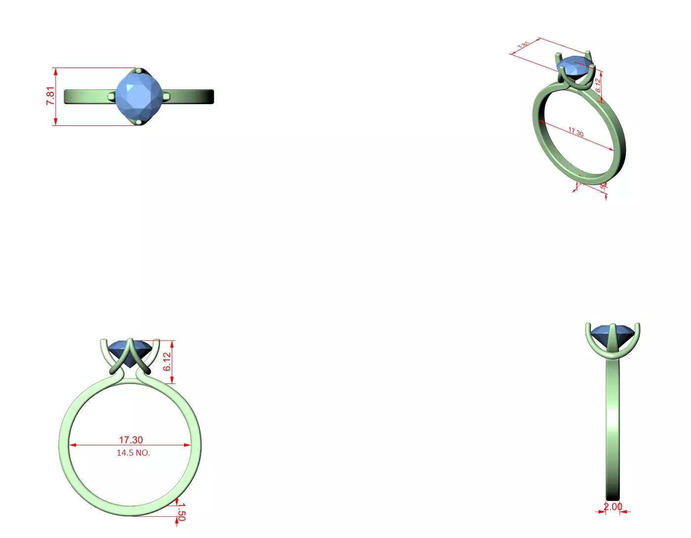 Mono Solitaire Ring 3dm stl renders animation videos details 3D print model_7