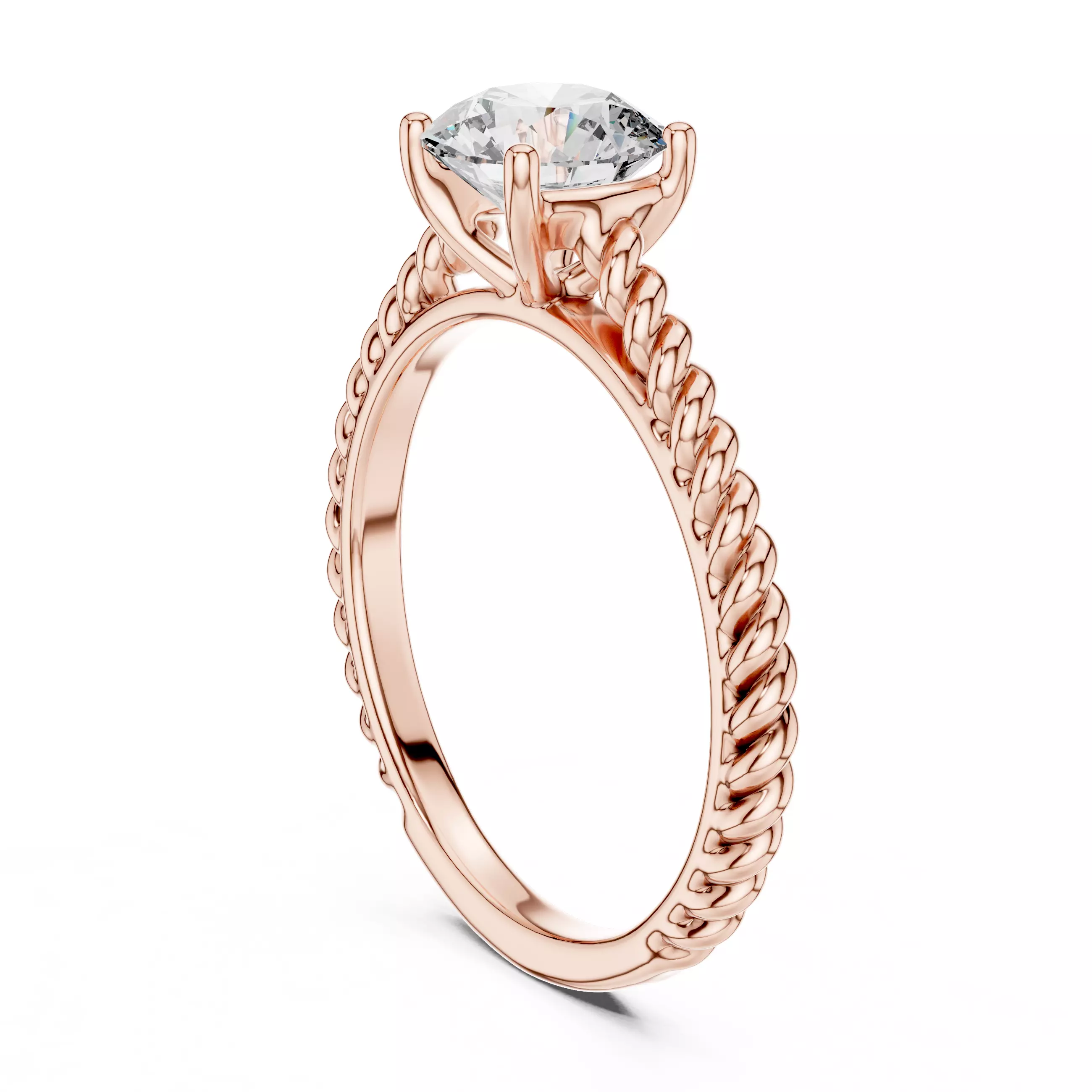 Wire Mono Solitaire Ring 3dm stl renders animation videos 3D print model_5