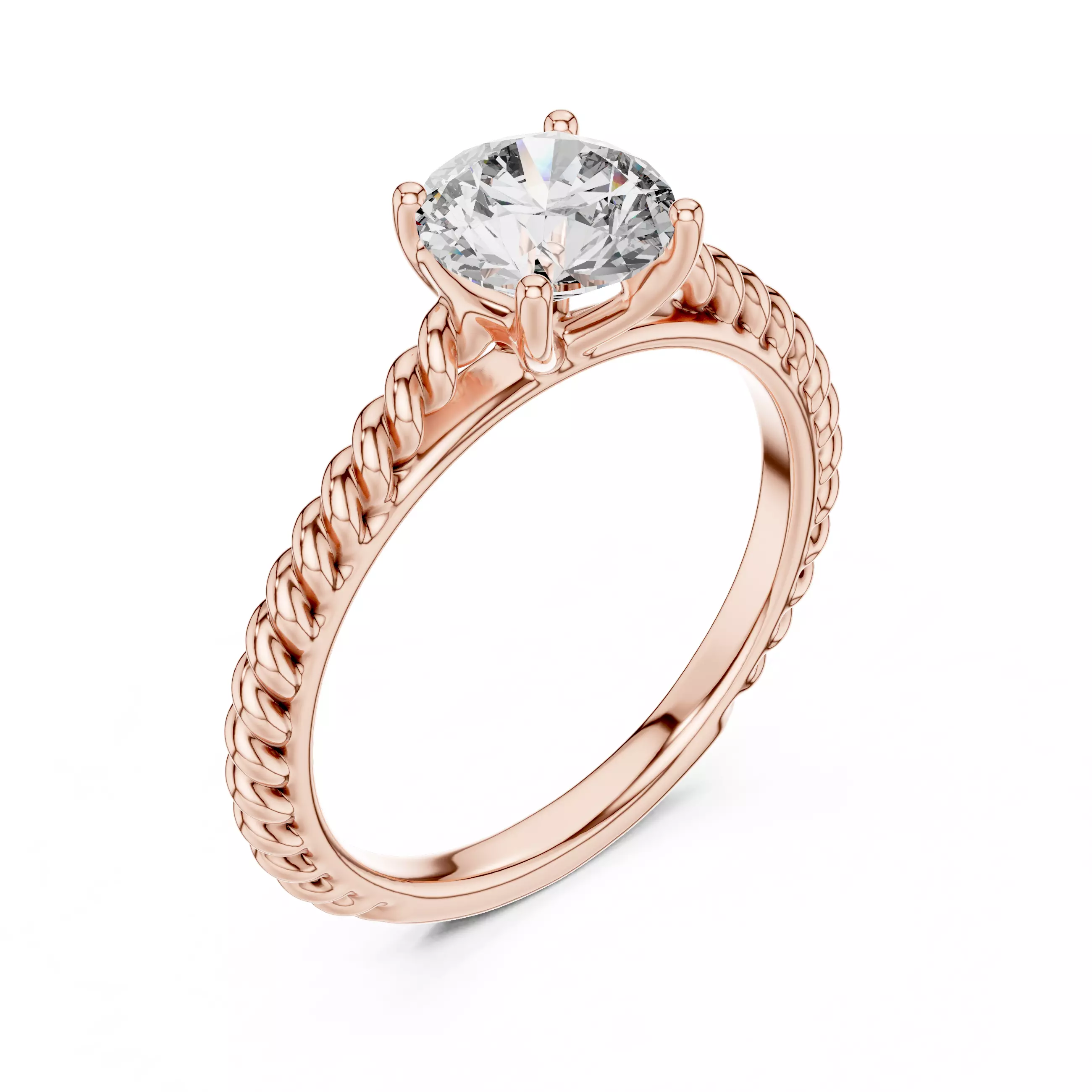 Wire Mono Solitaire Ring 3dm stl renders animation videos 3D print model_4