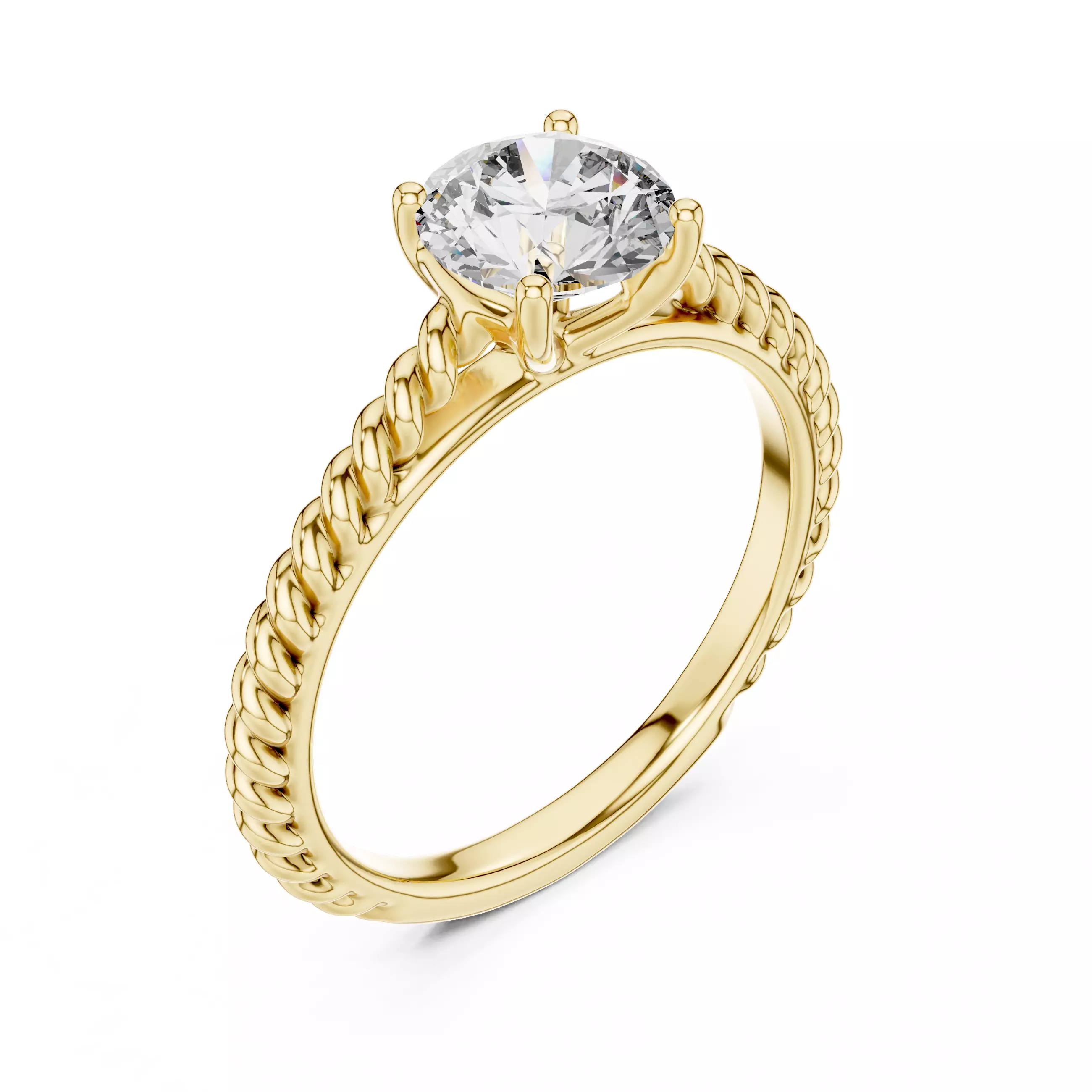 Wire Mono Solitaire Ring 3dm stl renders animation videos 3D print model_11