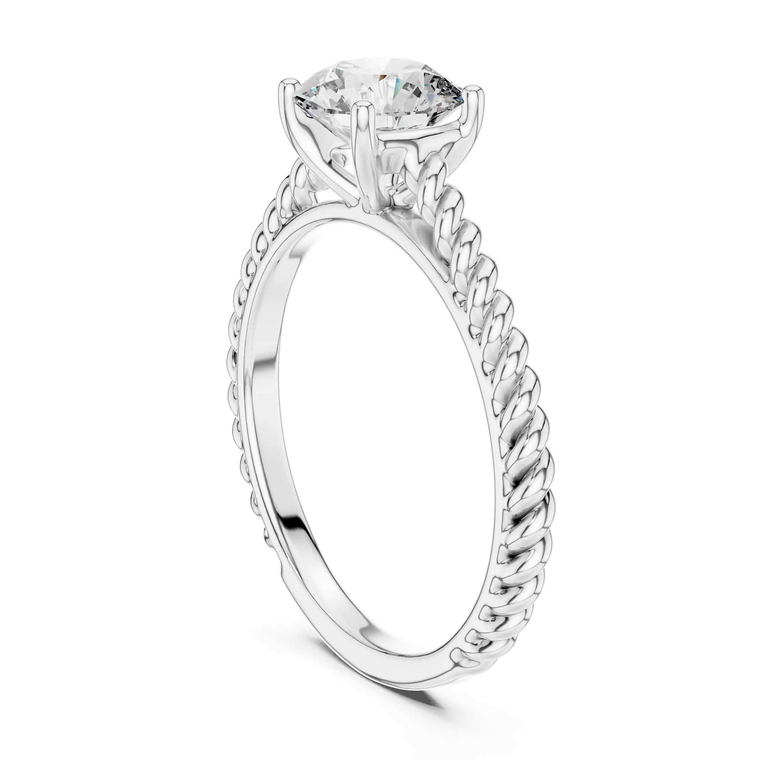 Wire Mono Solitaire Ring 3dm stl renders animation videos 3D print model_3