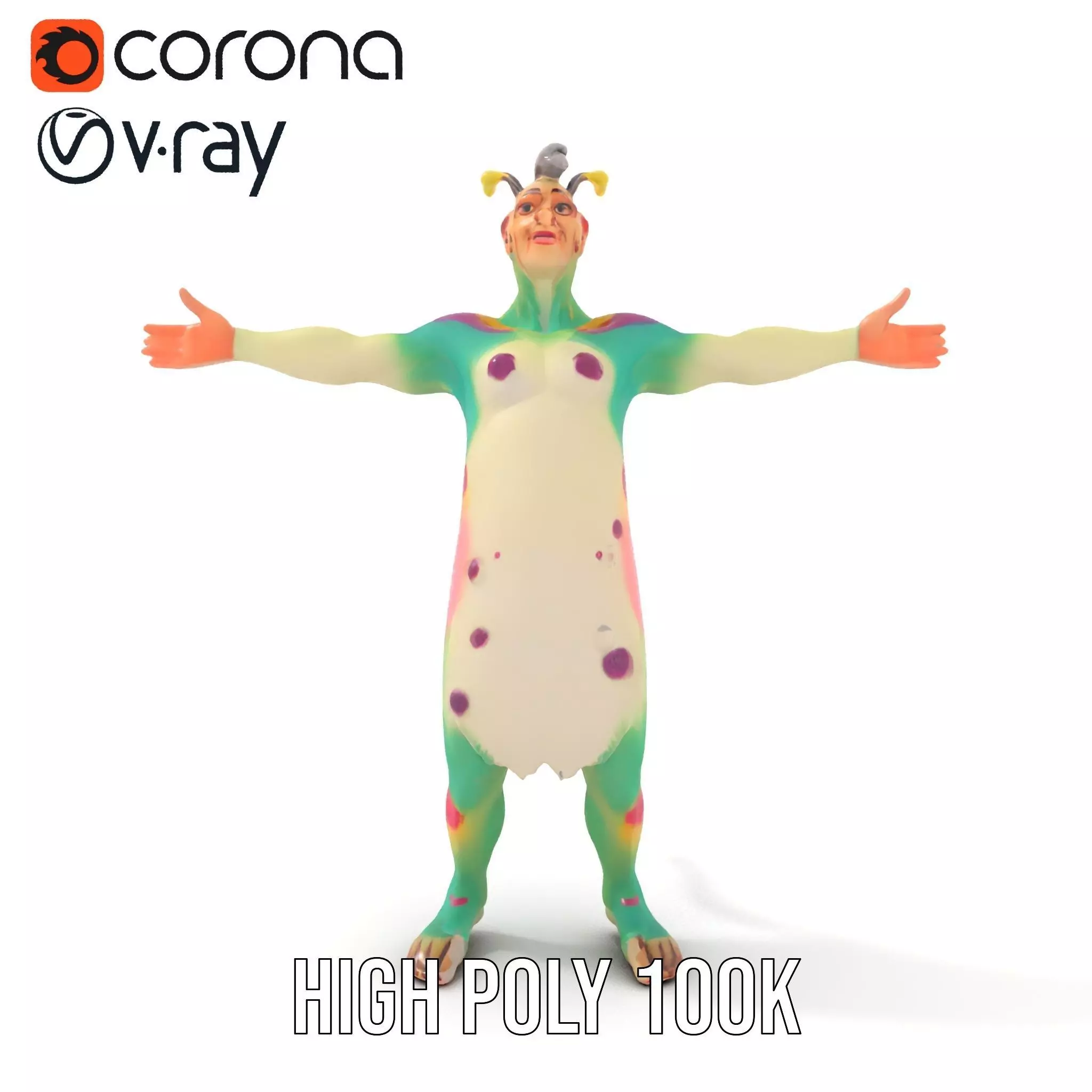 Colorful Fantasy Creature Model Pack Low-poly 3D model_13