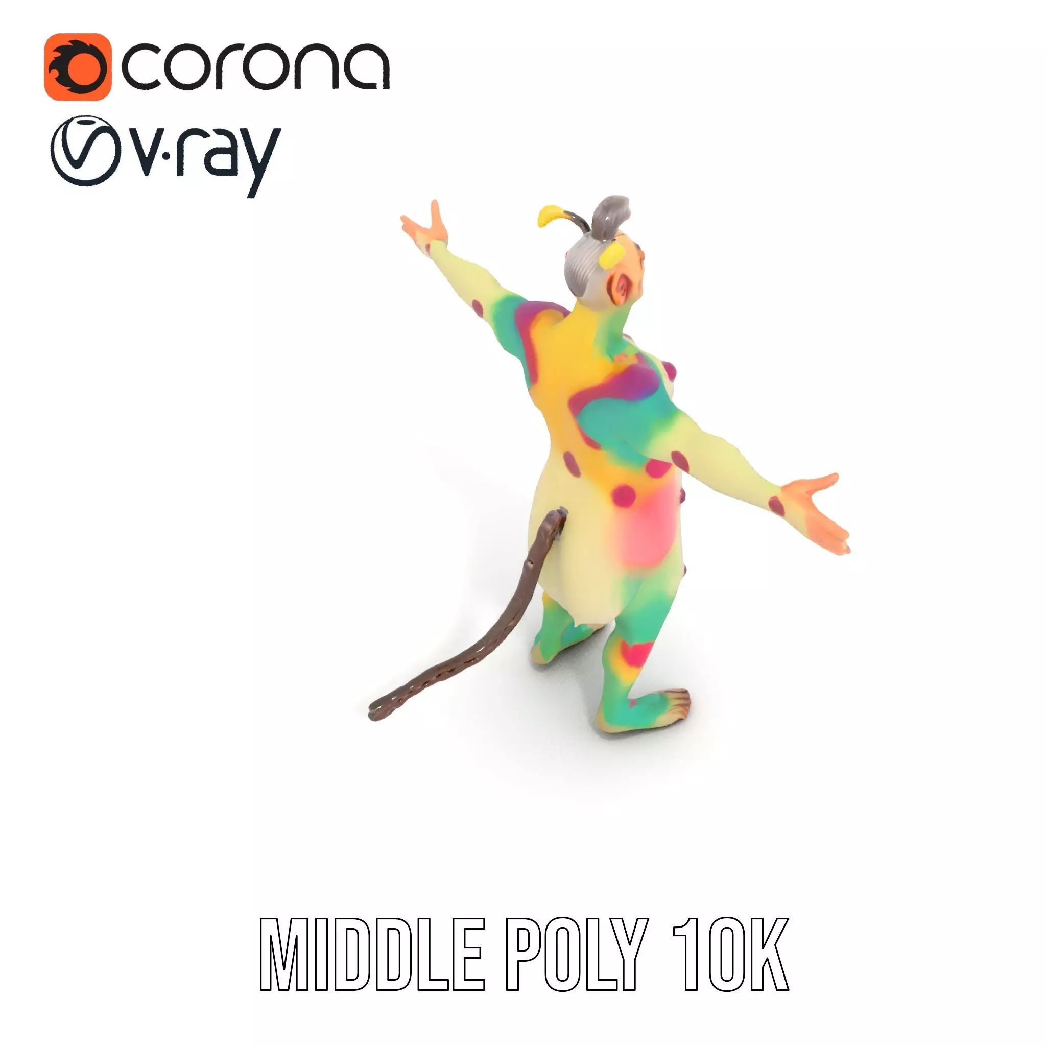 Colorful Fantasy Creature Model Pack Low-poly 3D model_6