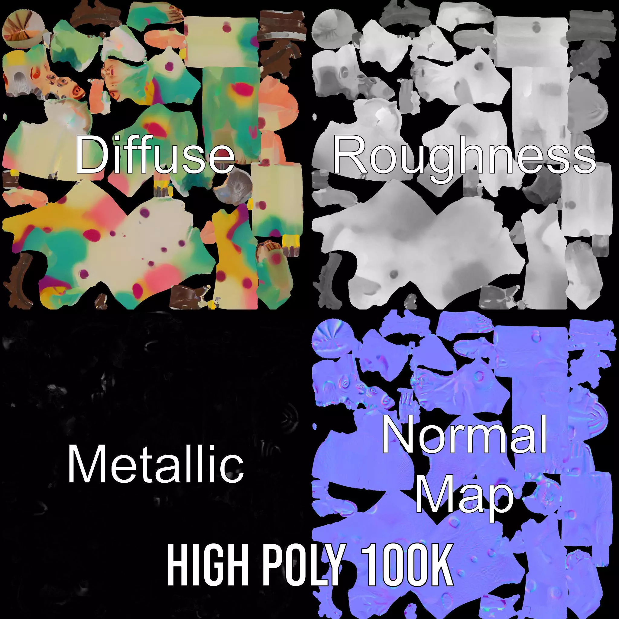 Colorful Fantasy Creature Model Pack Low-poly 3D model_4