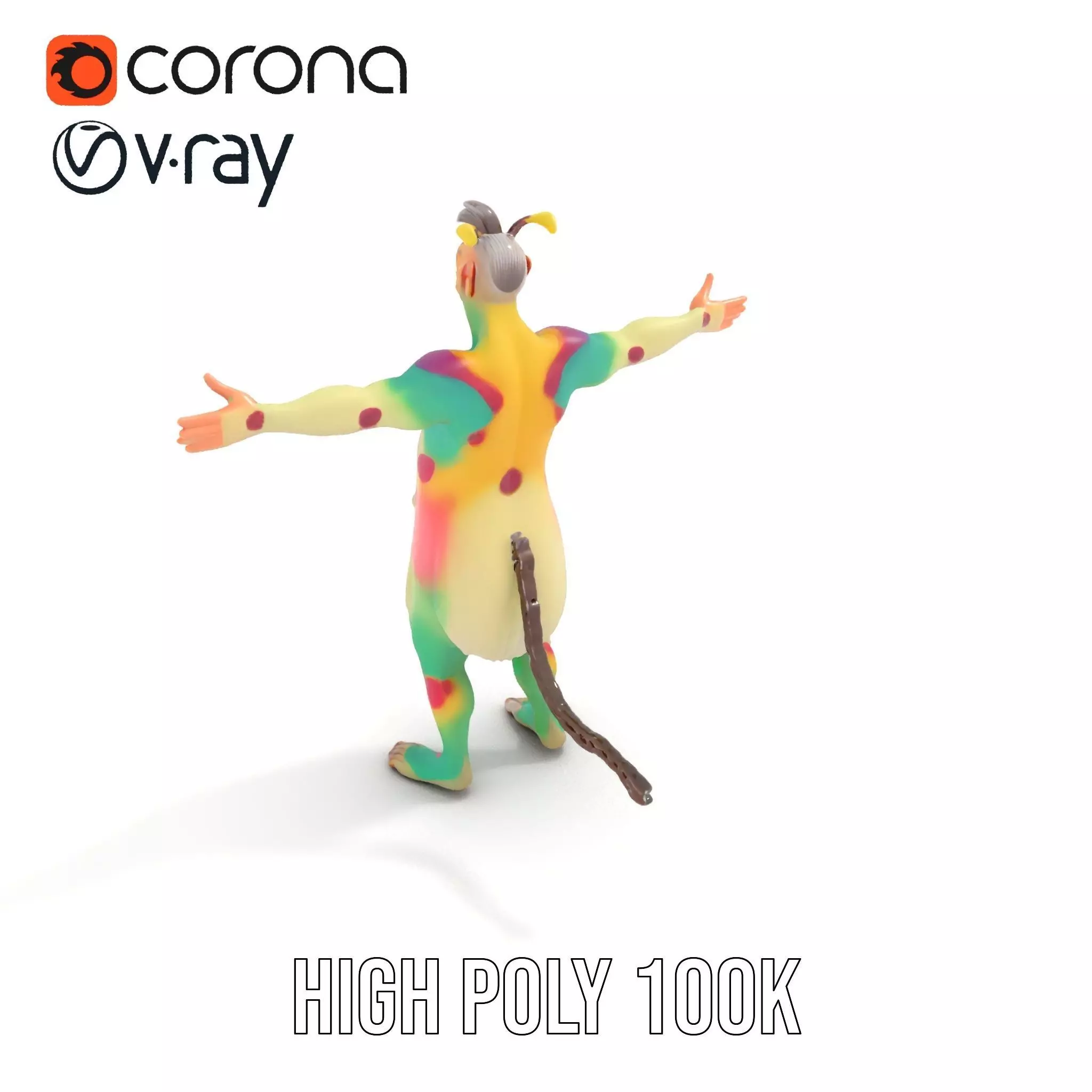 Colorful Fantasy Creature Model Pack Low-poly 3D model_18