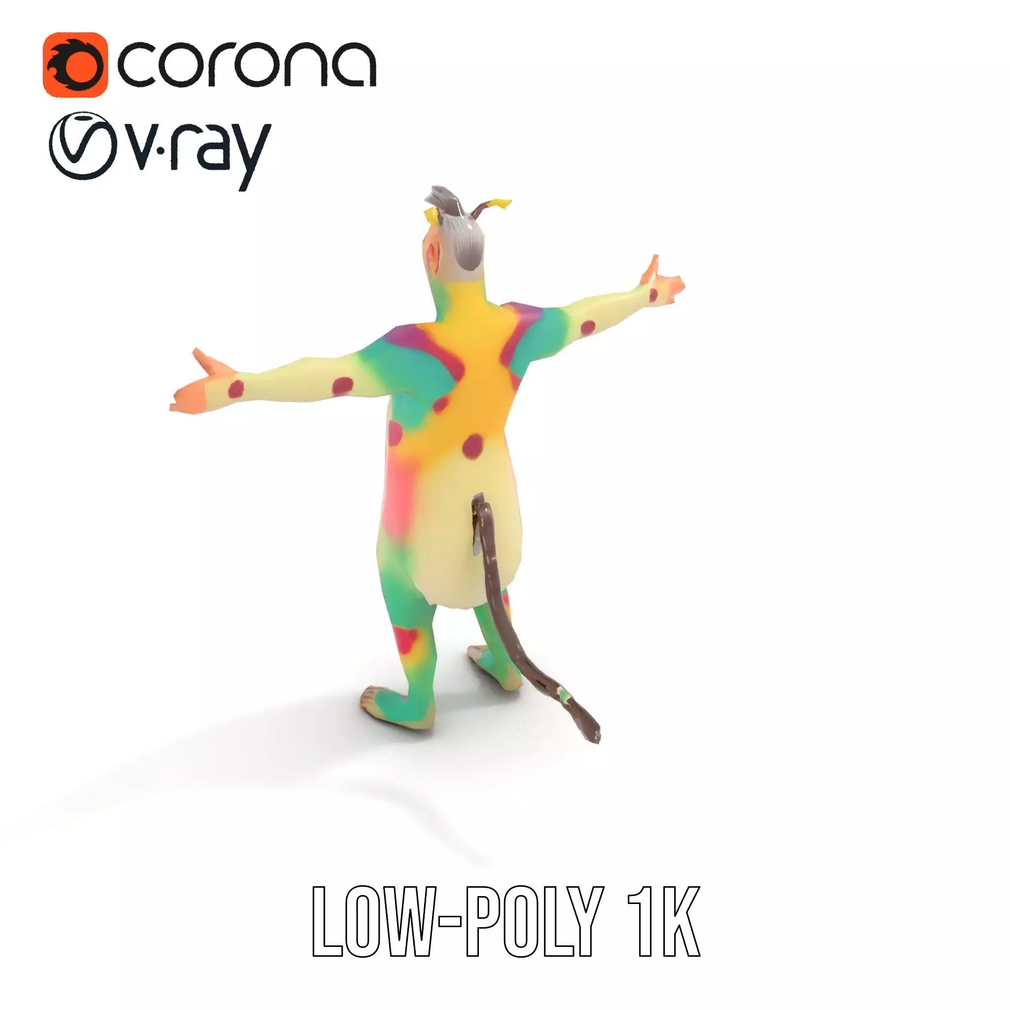 Colorful Fantasy Creature Model Pack Low-poly 3D model_8