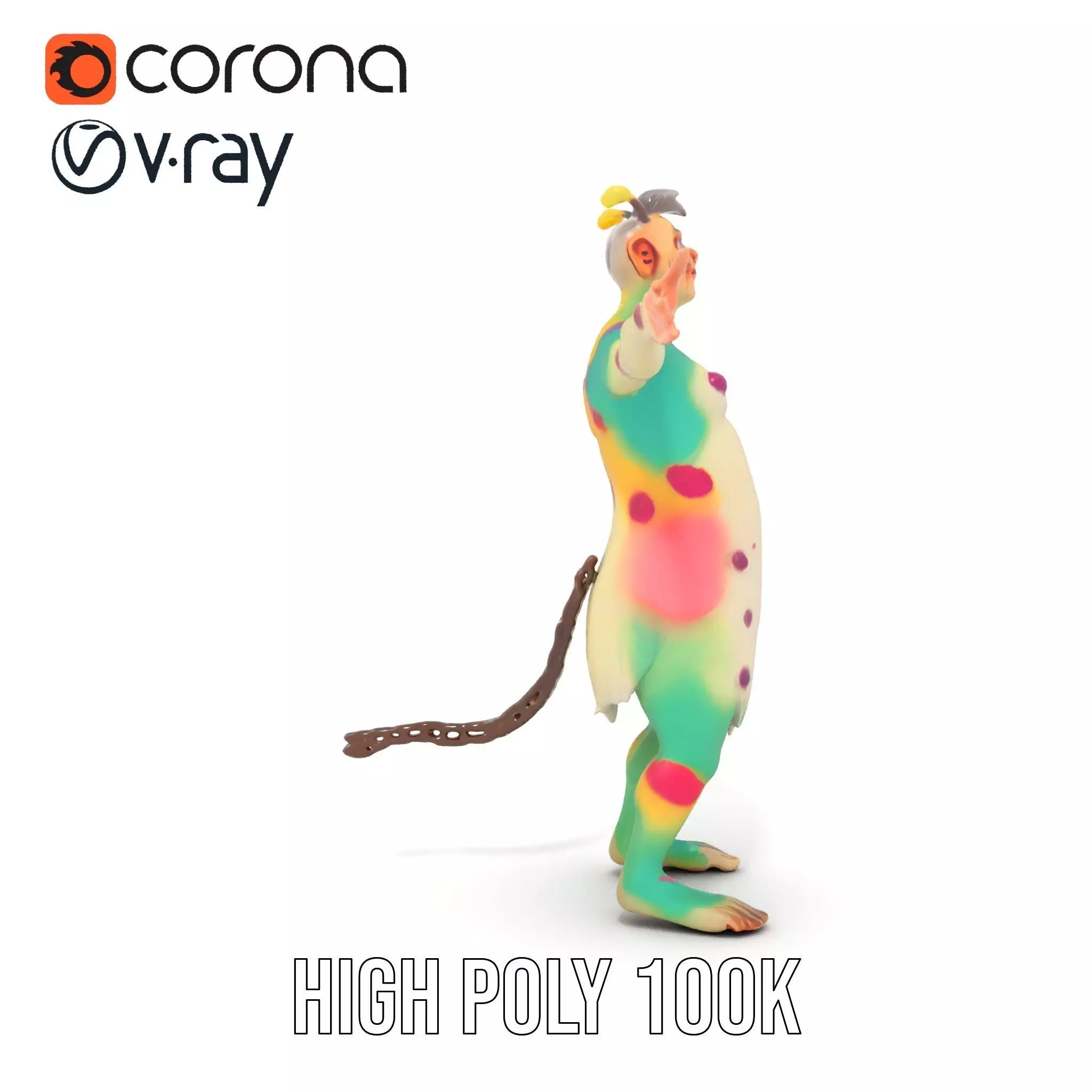 Colorful Fantasy Creature Model Pack Low-poly 3D model_26