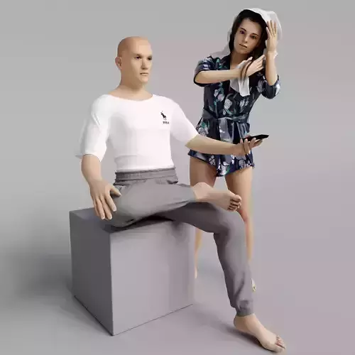 Couple at home man and woman