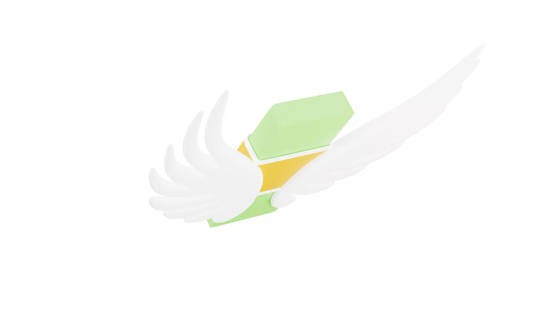 Money Wings 3D Illustration 3D model_2