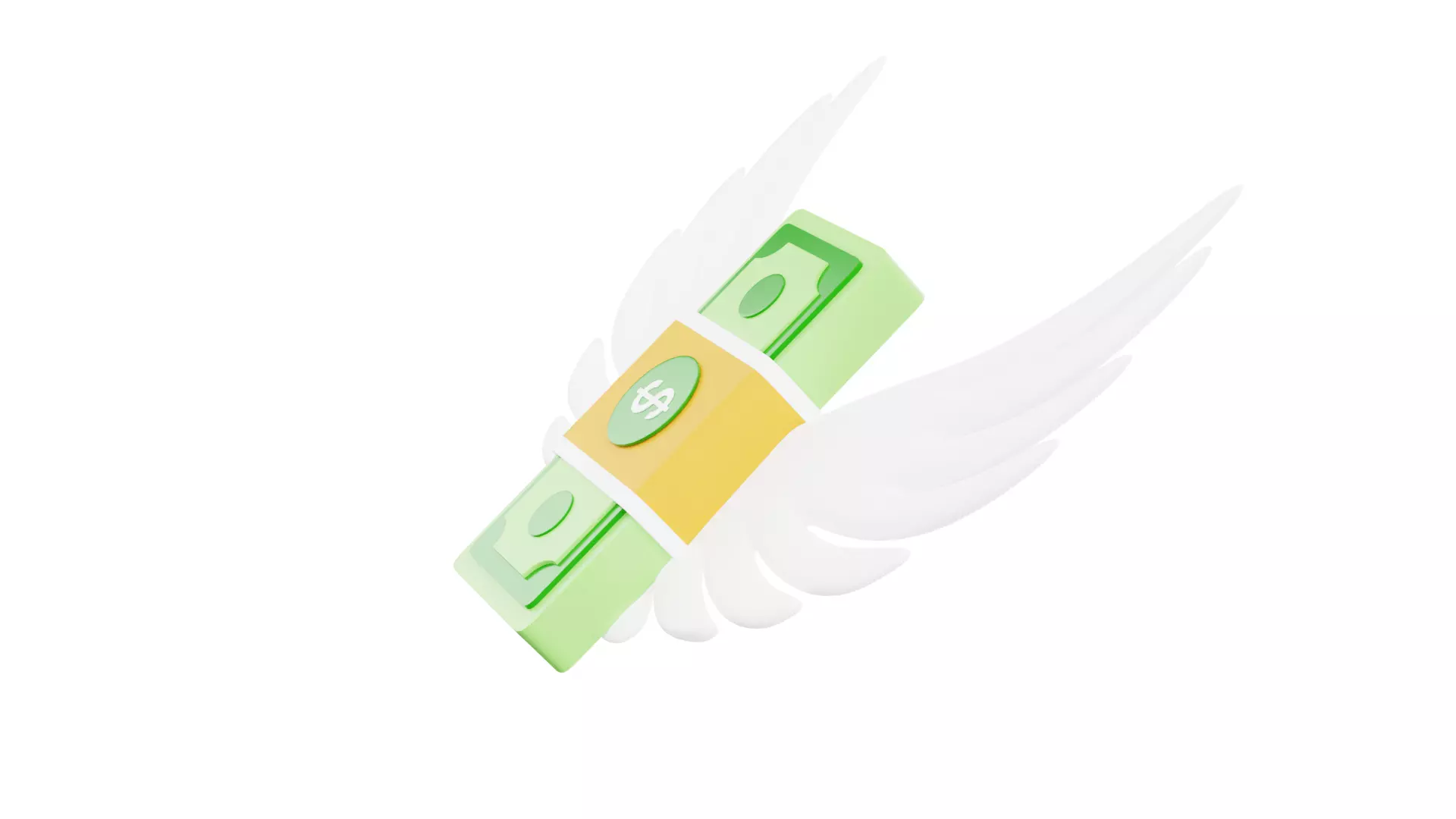 Money Wings 3D Illustration 3D model_3