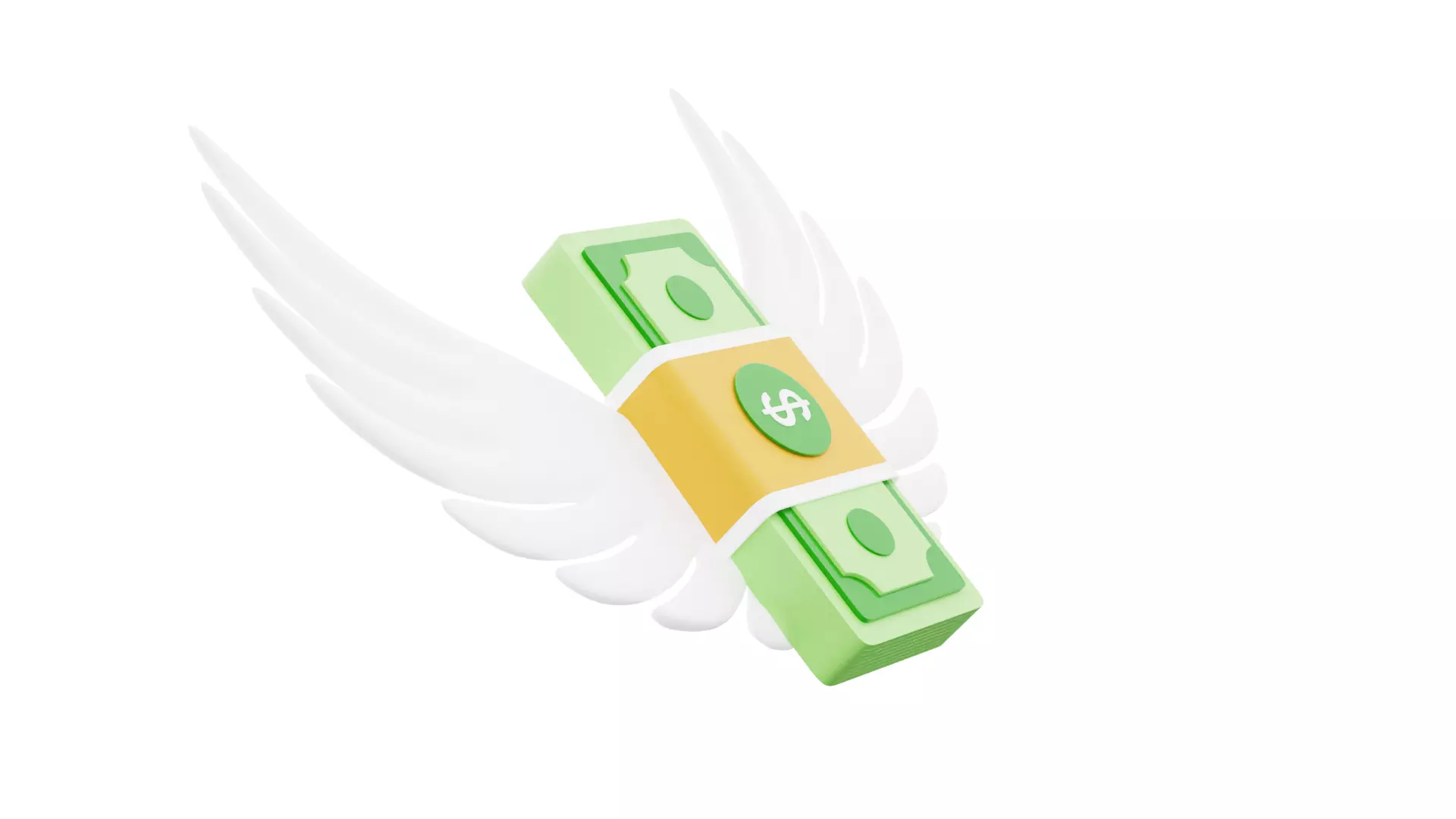 Money Wings 3D Illustration 3D model_6