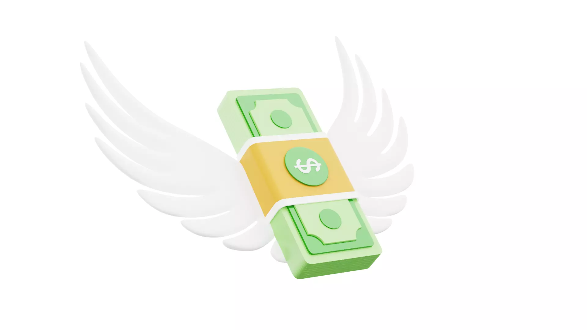 Money Wings 3D Illustration 3D model_10