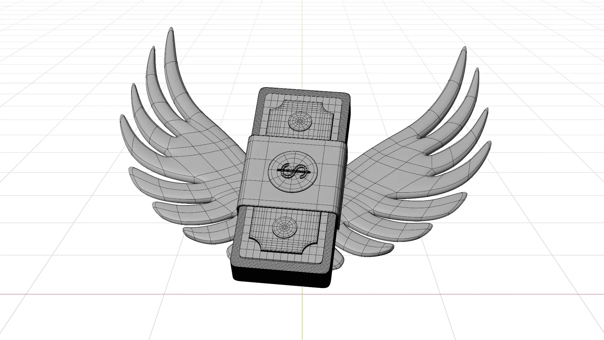 Money Wings 3D Illustration 3D model_16