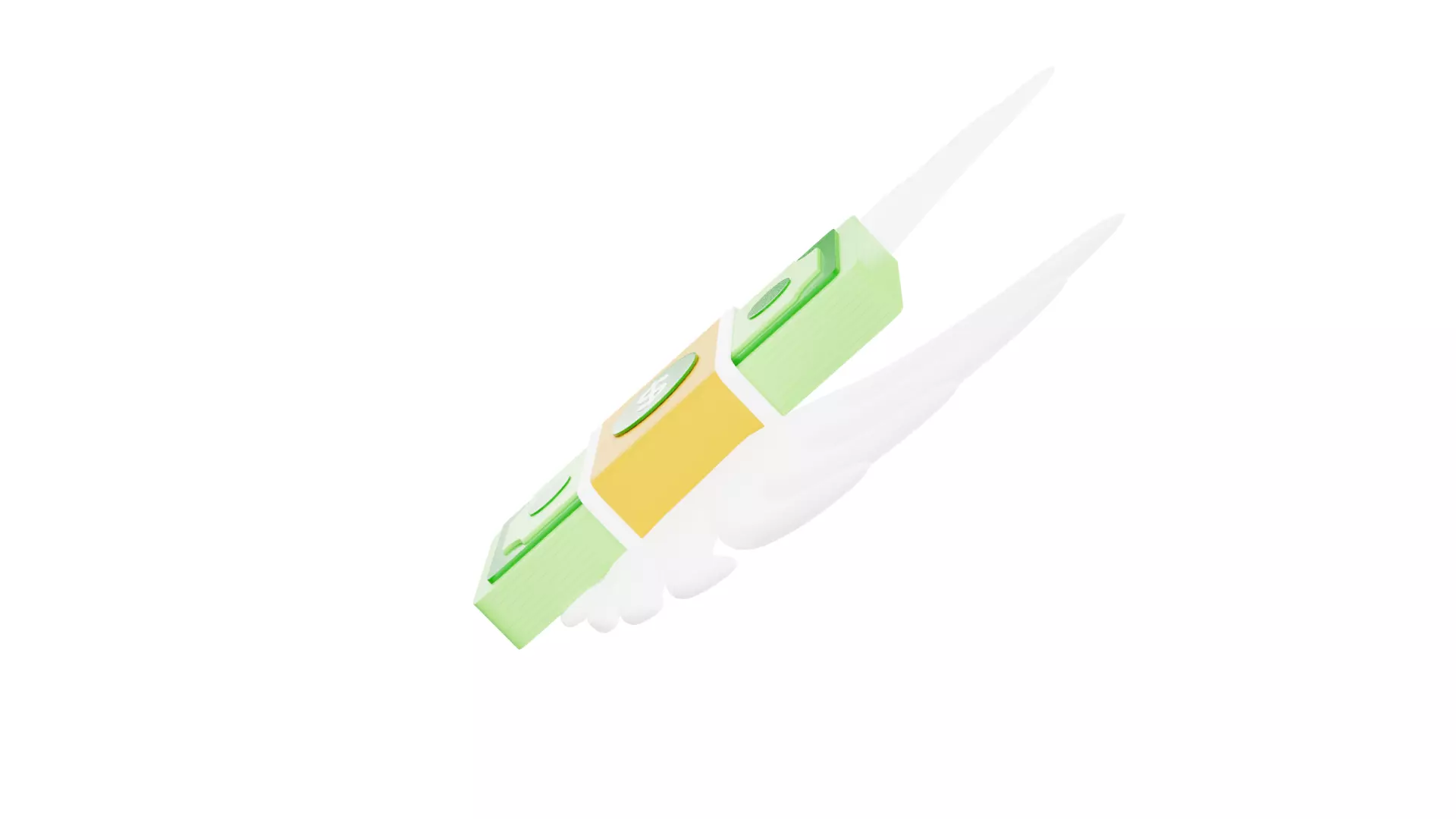 Money Wings 3D Illustration 3D model_5