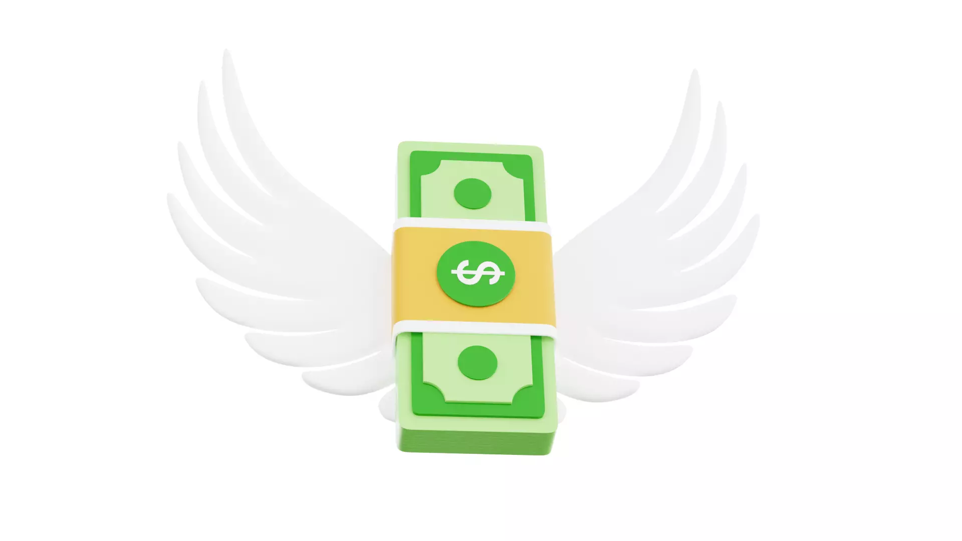 Money Wings 3D Illustration 3D model_0