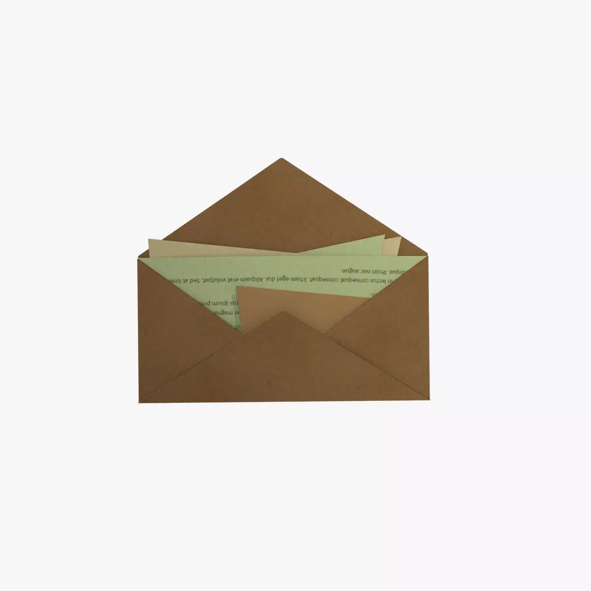 Folded Letters Low-poly 3D model