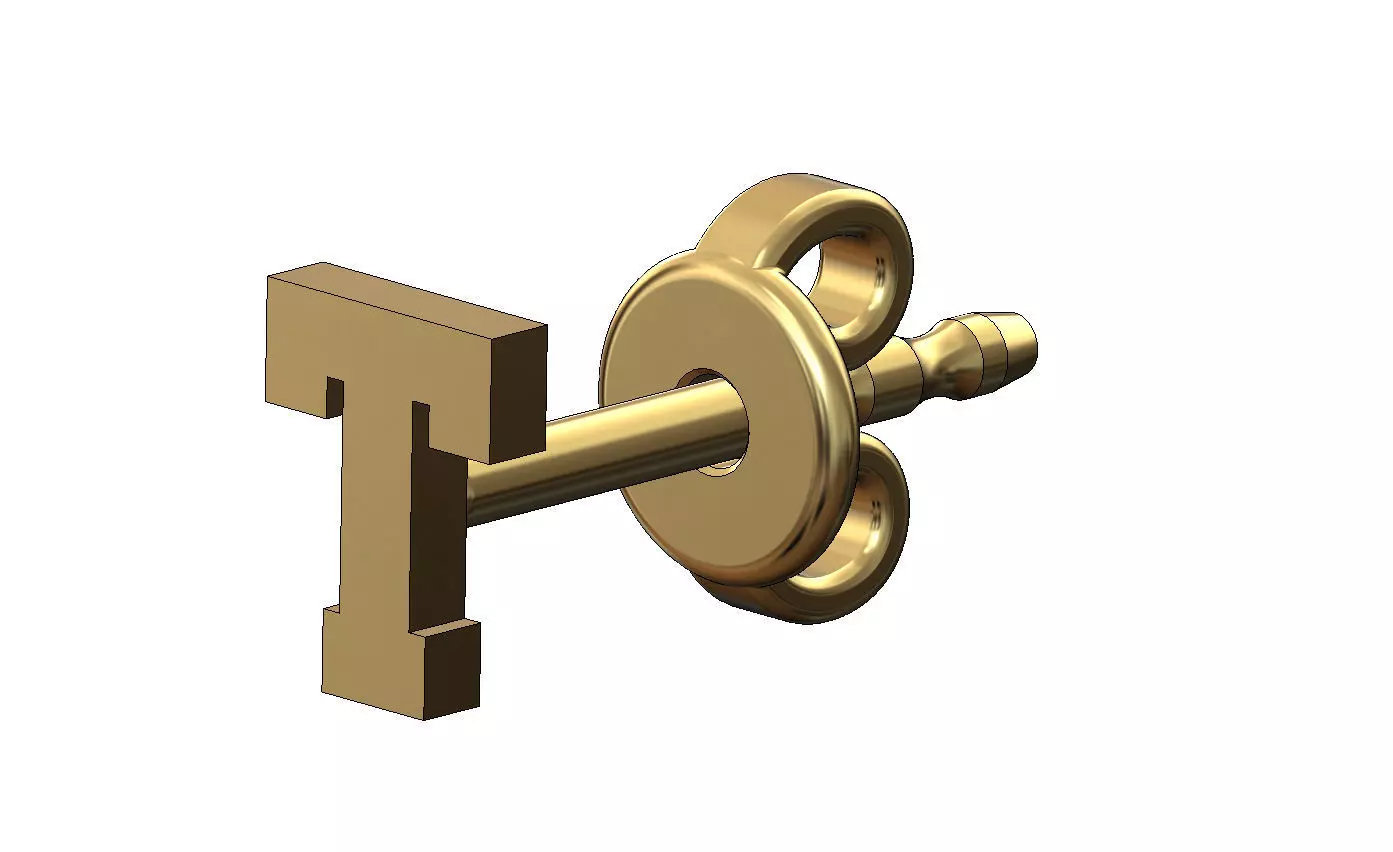 T letter varsity font stud earring 3D print model